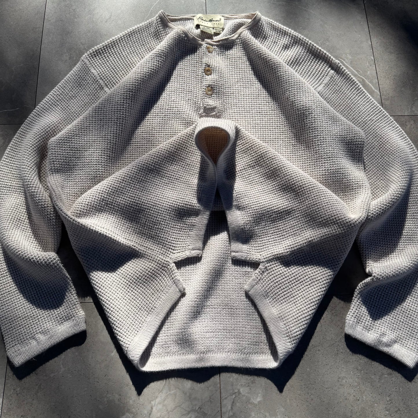 90s-00s Eddie Bauer Waffle Knit Thermal Henley