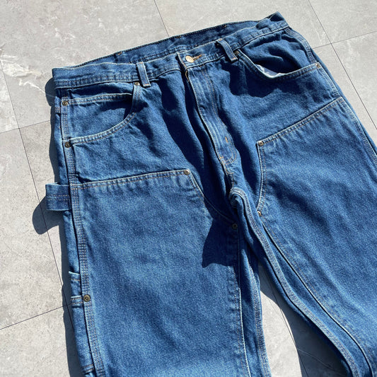 90s-00s KEY Double Knee Denim Work Pants 36x34 KiiChain Clothing