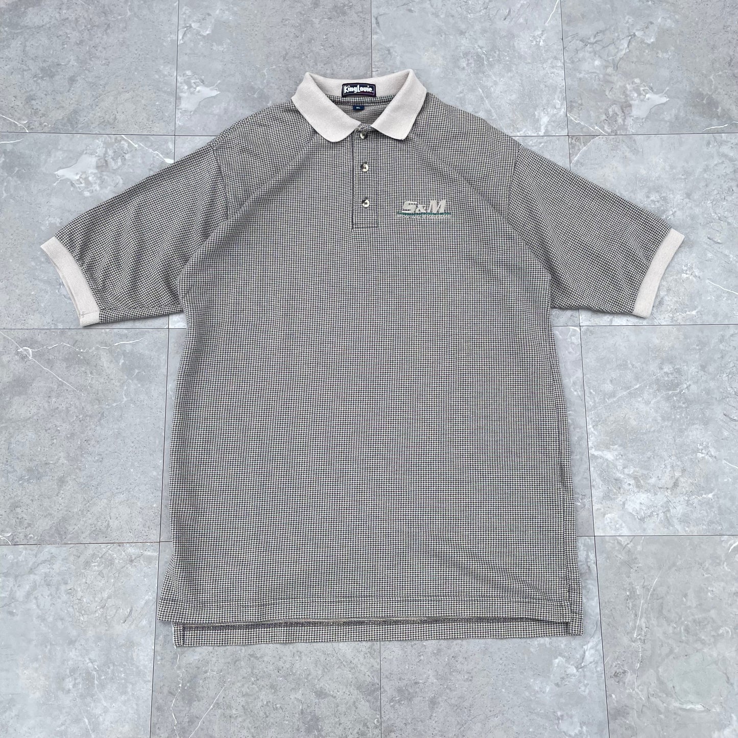 90s-00s King Louie Made in USA Checkered Polo Shirt KiiChain Clothing