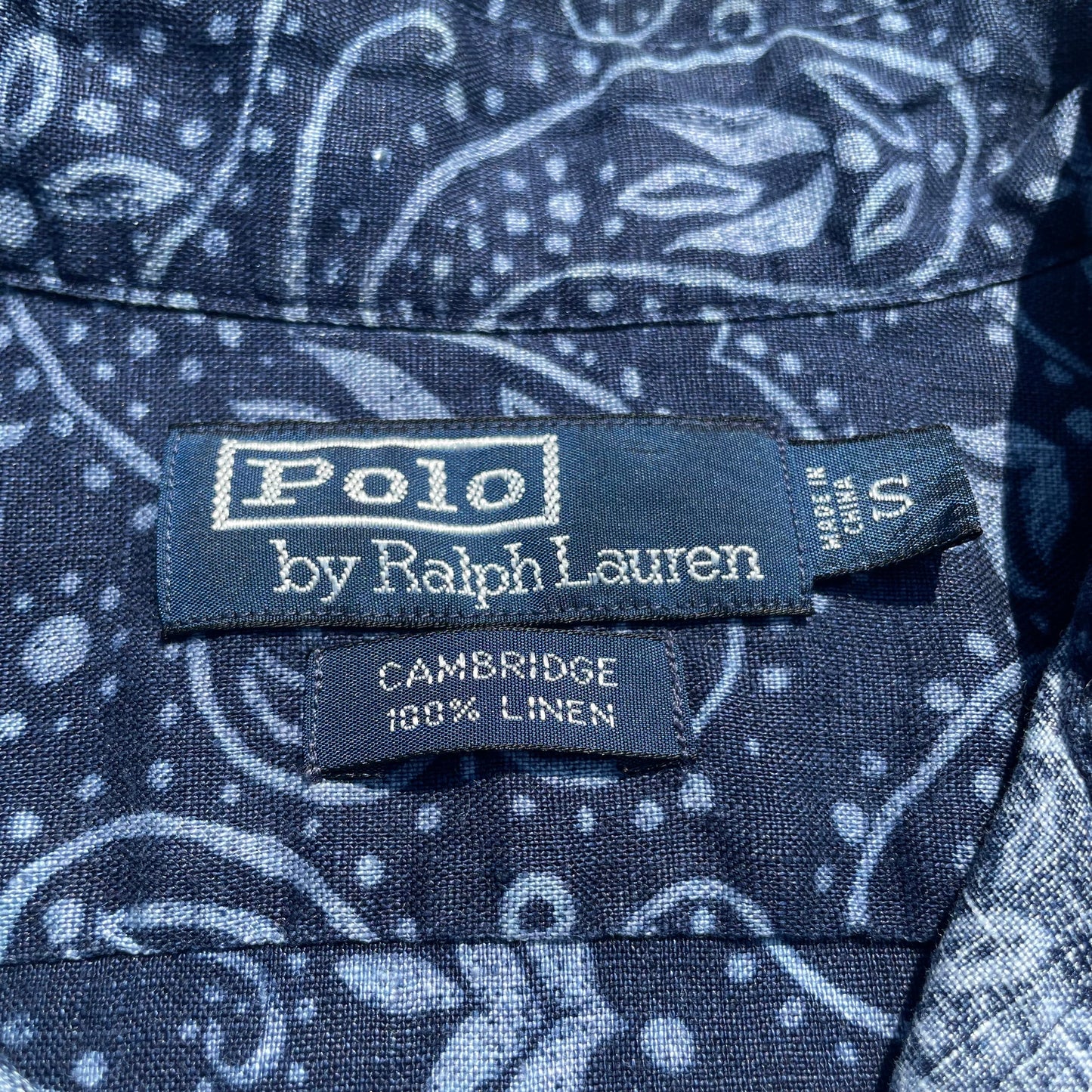 90s Ralph Lauren Cambridge Navy Paisley Shirt KiiChain Clothing