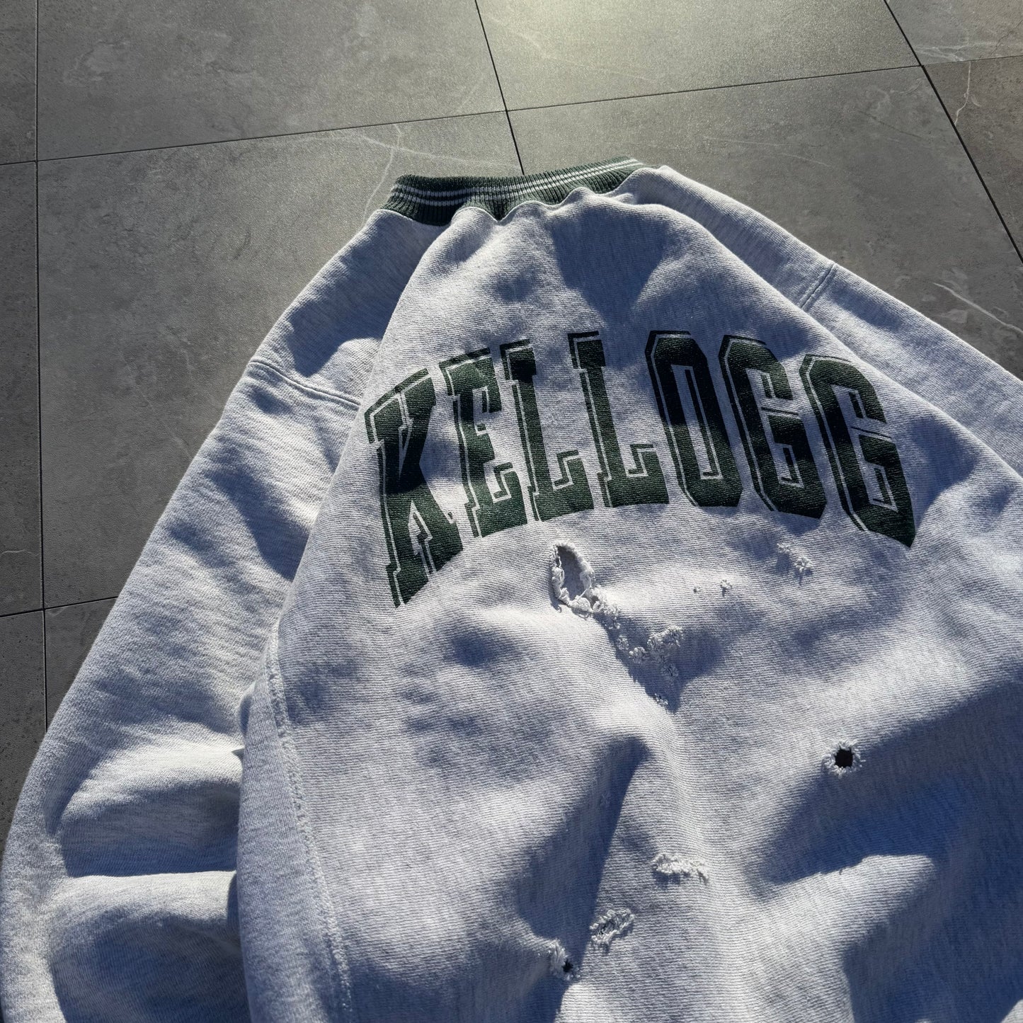 90s Champion Reverse Weave Kellogg School of Management Made in USA Thrashed College Sweatshirt