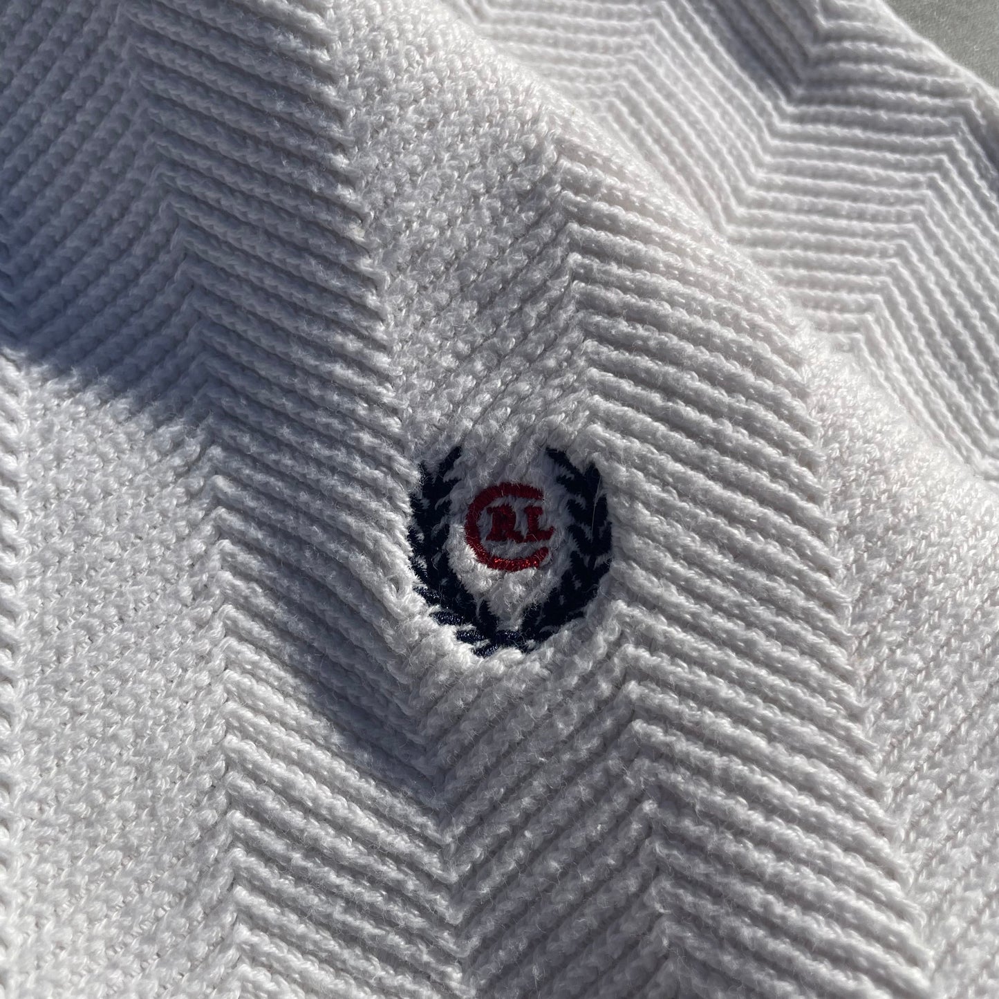 90s Chaps Ralph Lauren Hand Framed Heavyweight White Textured Knit KiiChain Clothing