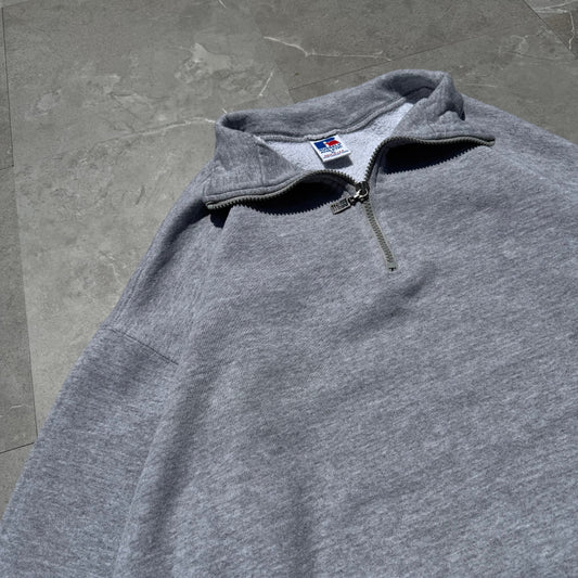 90s Russell Athletic Made in USA Half-Zip Gray Sweatshirt KiiChain Clothing
