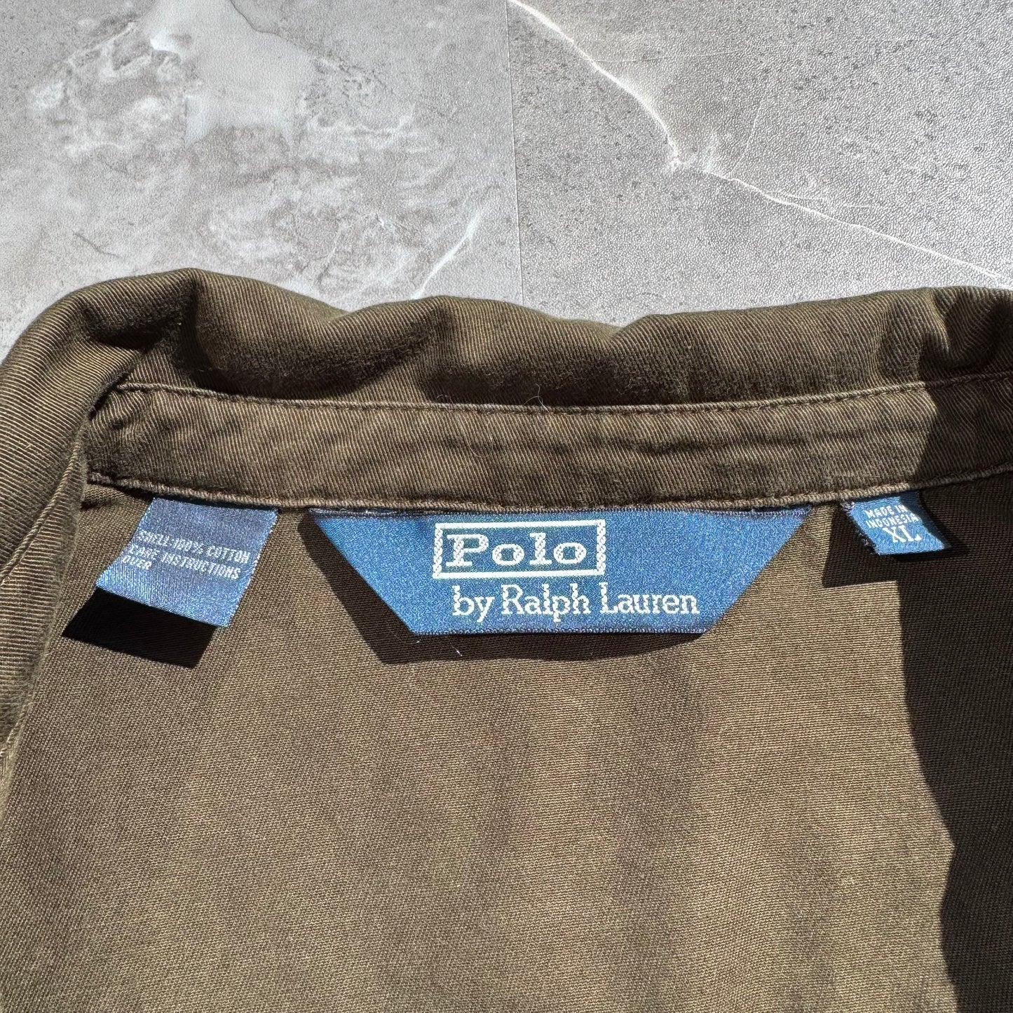 90s Polo by Ralph Lauren Brown/Olive Green Cotton Swing Top Jacket