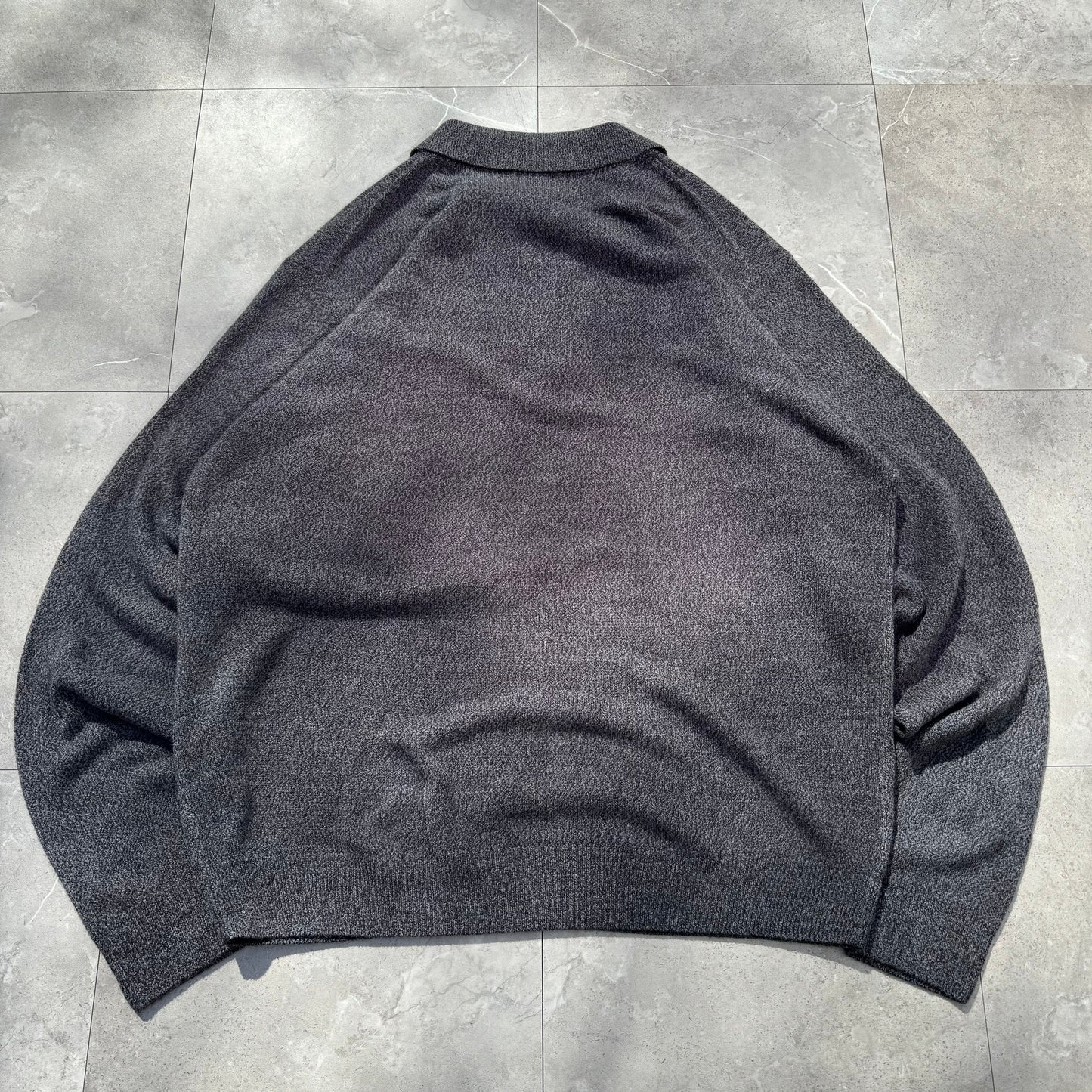 90s-00s Geoffrey Beene Dead-Stock Dark Gray Knit Polo KiiChain Clothing