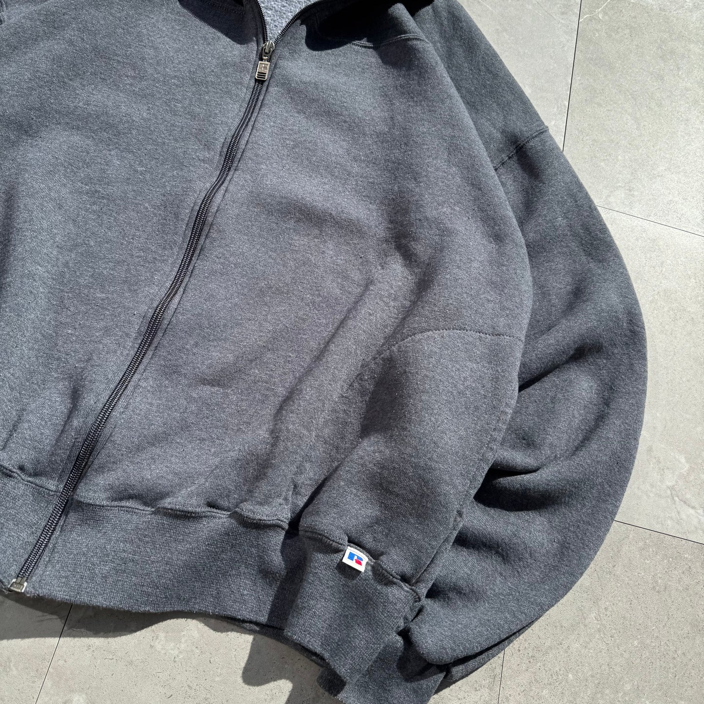 90s Russell Athletic Gray Full Zip Sweatshirt KiiChain Clothing