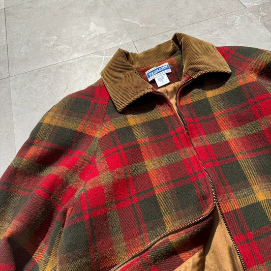 80s-90s Pendleton Made in USA 100% Virgin Wool Red Checkered Jacket