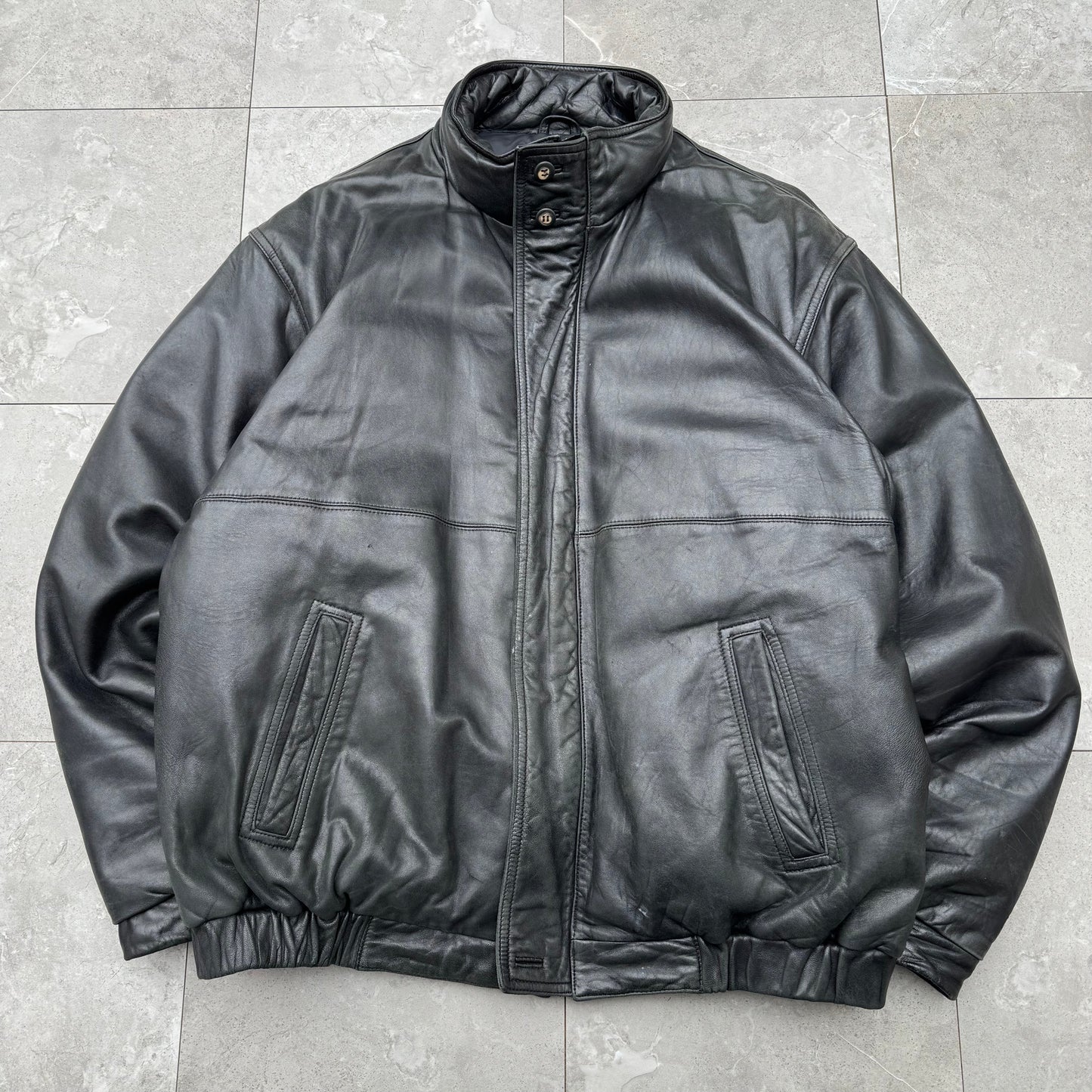 90s Eddie Bauer Leather Down Jacket KiiChain Clothing
