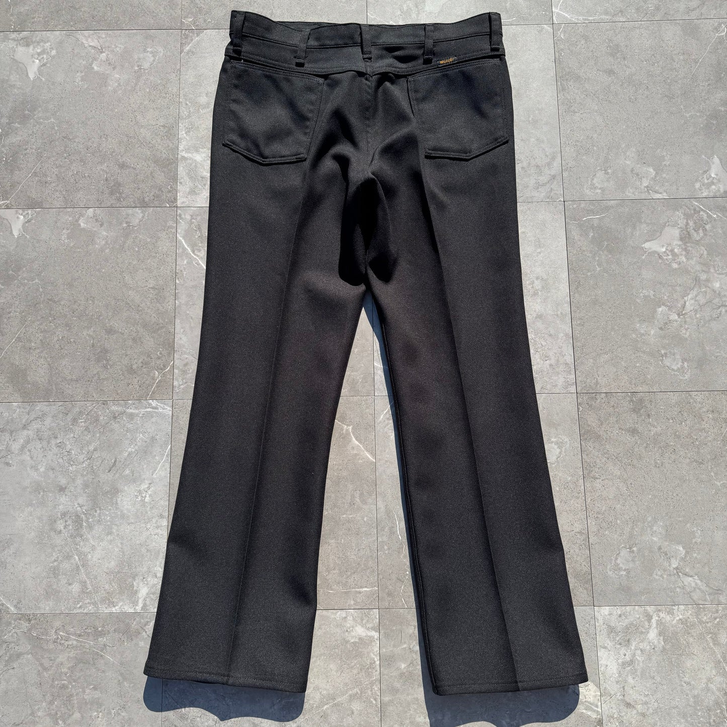 70s-80s Wrangler Made in USA Black Slacks 36x30 KiiChain Clothing