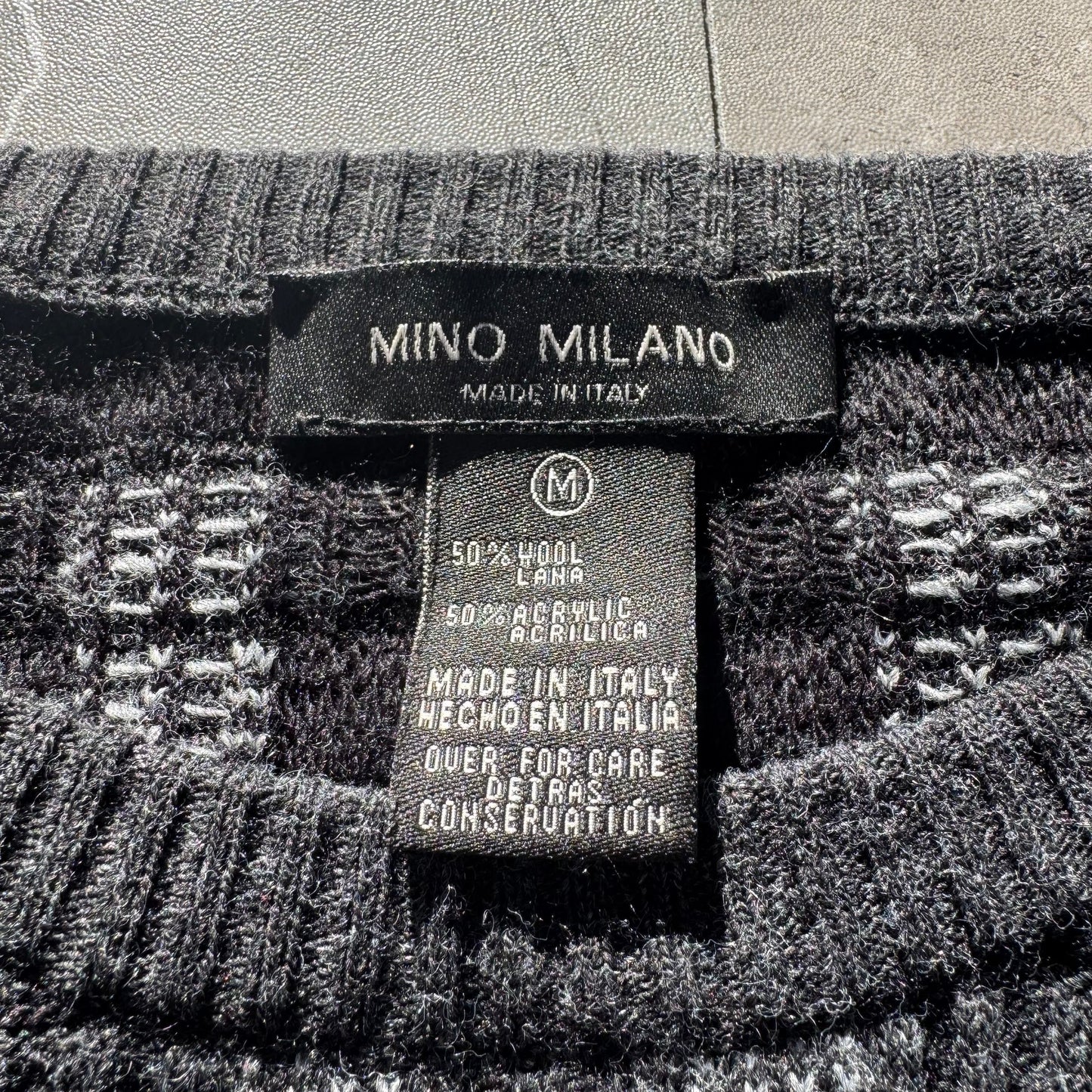 90s Mino Milano Made in Italy Wool-Acrylic Design Knit KiiChain Clothing