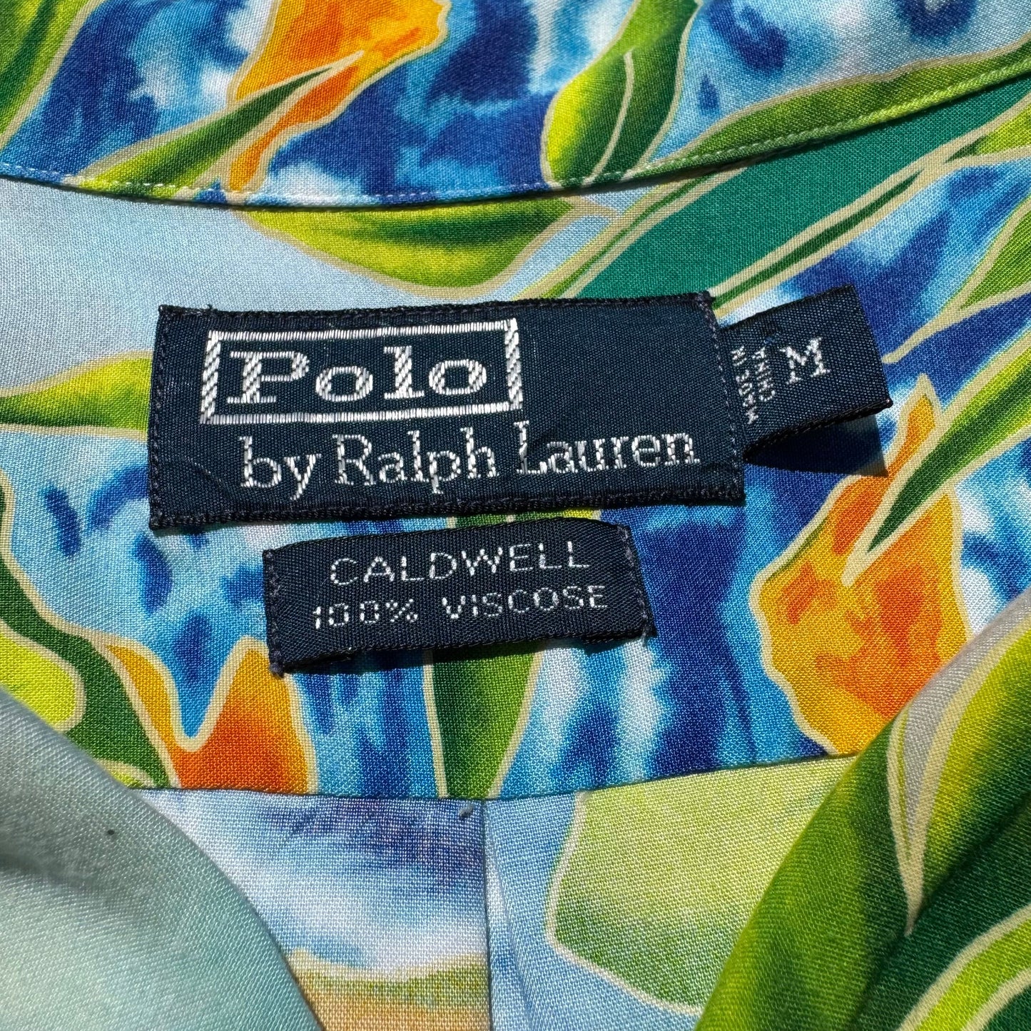 90s-00s Ralph Lauren Caldwell Tropical Viscose Open Collar Shirt KiiChain Clothing