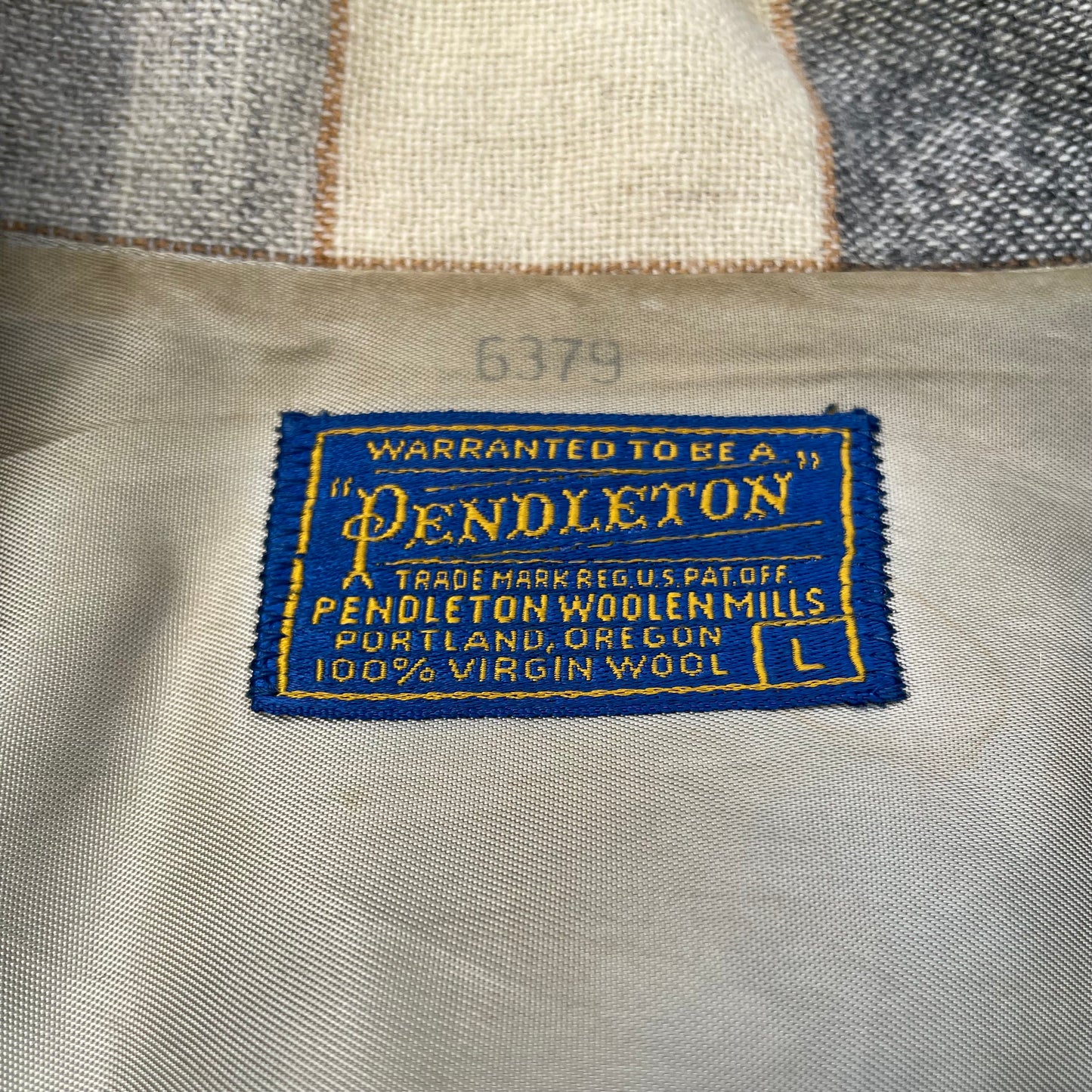 50s Pendleton Checkered Elbow Patch Made in USA Shirt Jacket