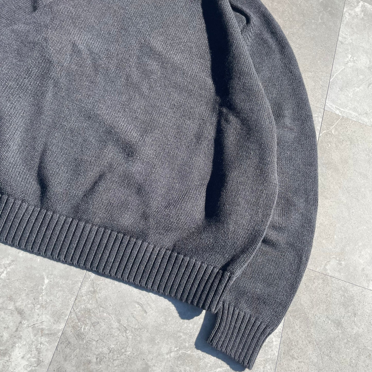 90s Lands' End Made in Japan Plain Dark Gray Knit KiiChain Clothing