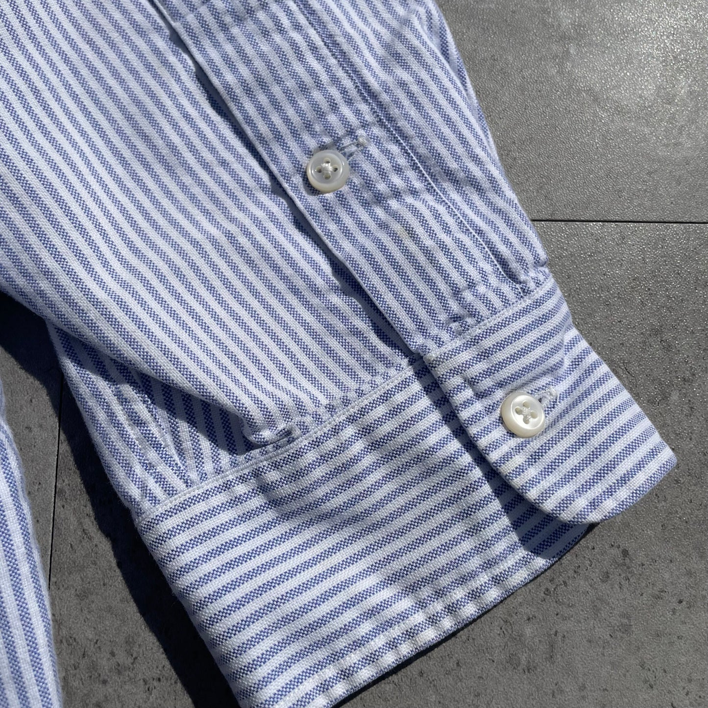 90s-00s Ralph Lauren “Big Shirt Blue Striped Shirt KiiChain Clothing