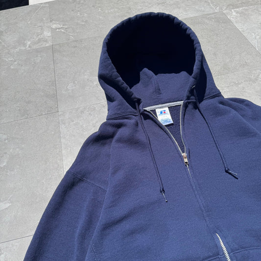 00s Russell Athletic Zip-Up Navy Hoodie KiiChain Clothing