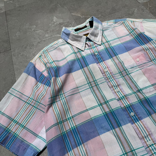 90s Eddie Bauer Manteca Madras Checkered Short Sleeve Shirt KiiChain Clothing