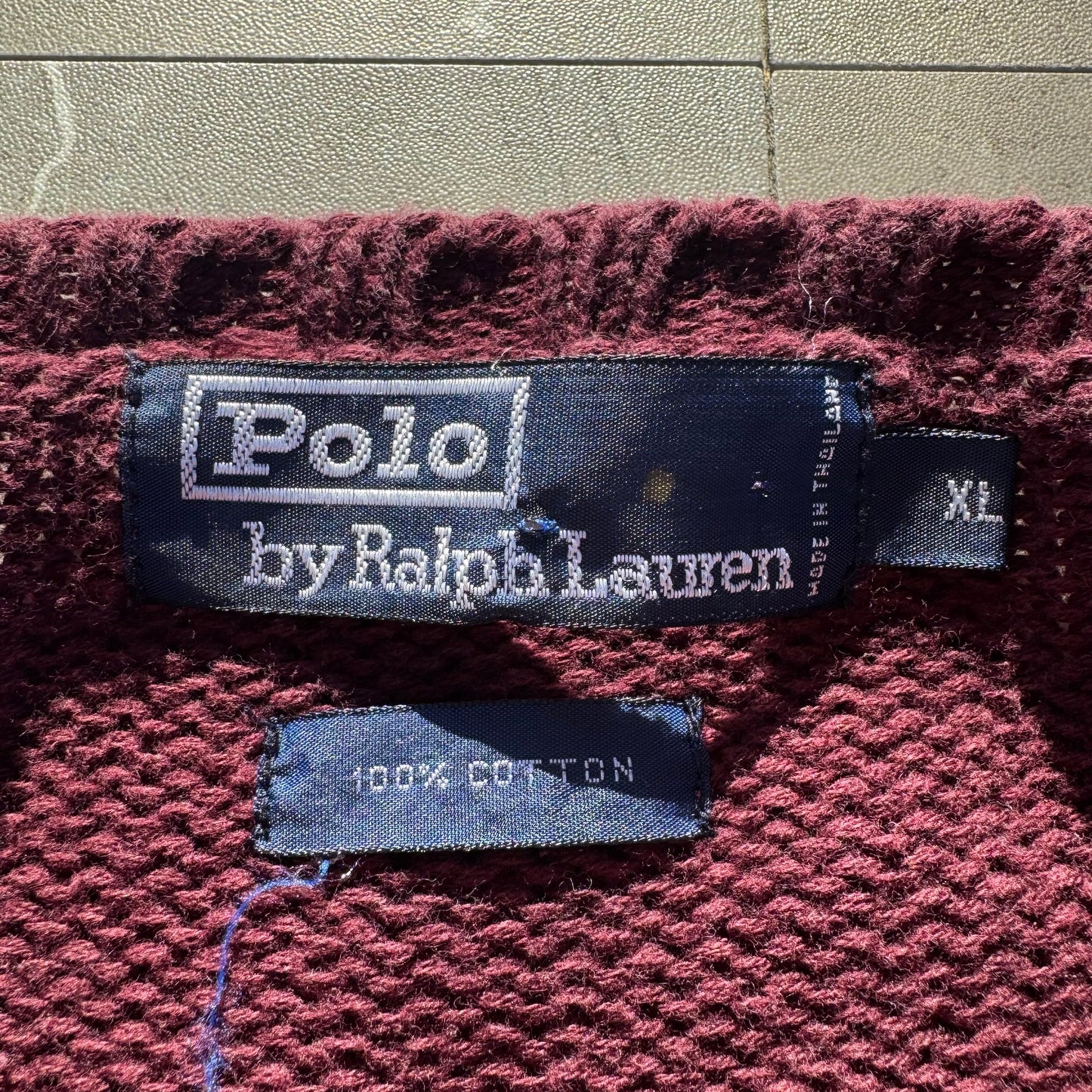 90s Polo by Ralph Lauren Burgundy Knit KiiChain Clothing