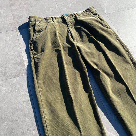 90s-00s Ralph Lauren Pleated Corduroy Pants 36x32 KiiChain Clothing