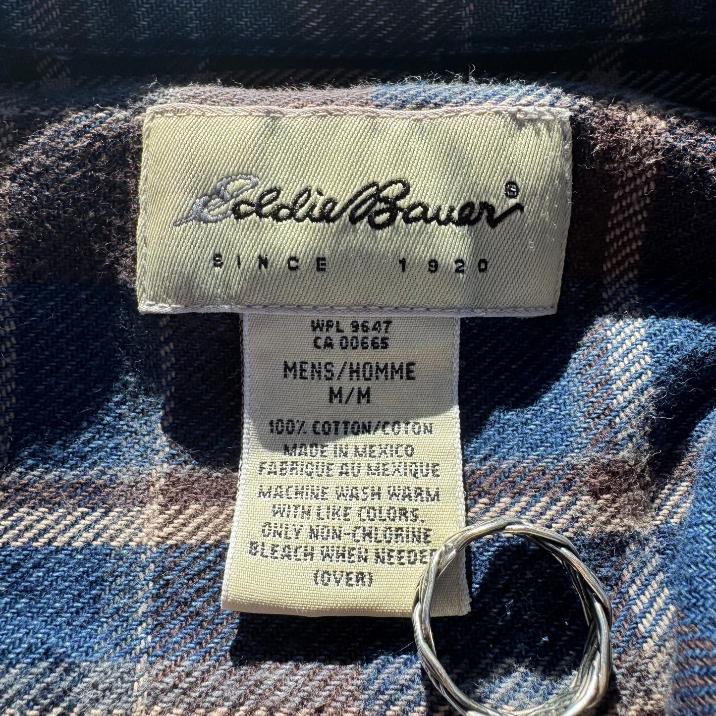 90s-00s Eddie Bauer Blue/Brown Faded Checkered Flannel Shirt