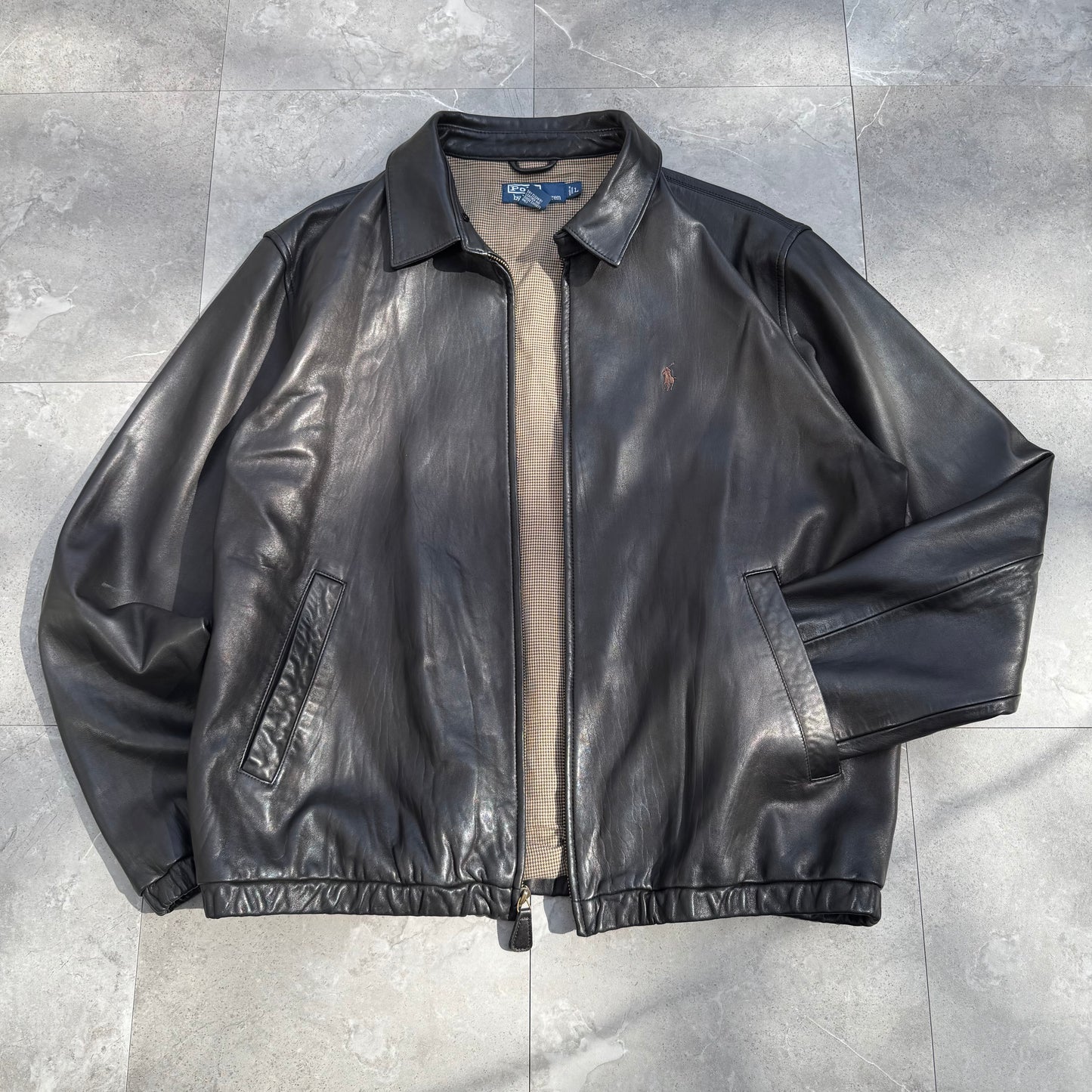 90s Polo by Ralph Lauren Black Leather Jacket