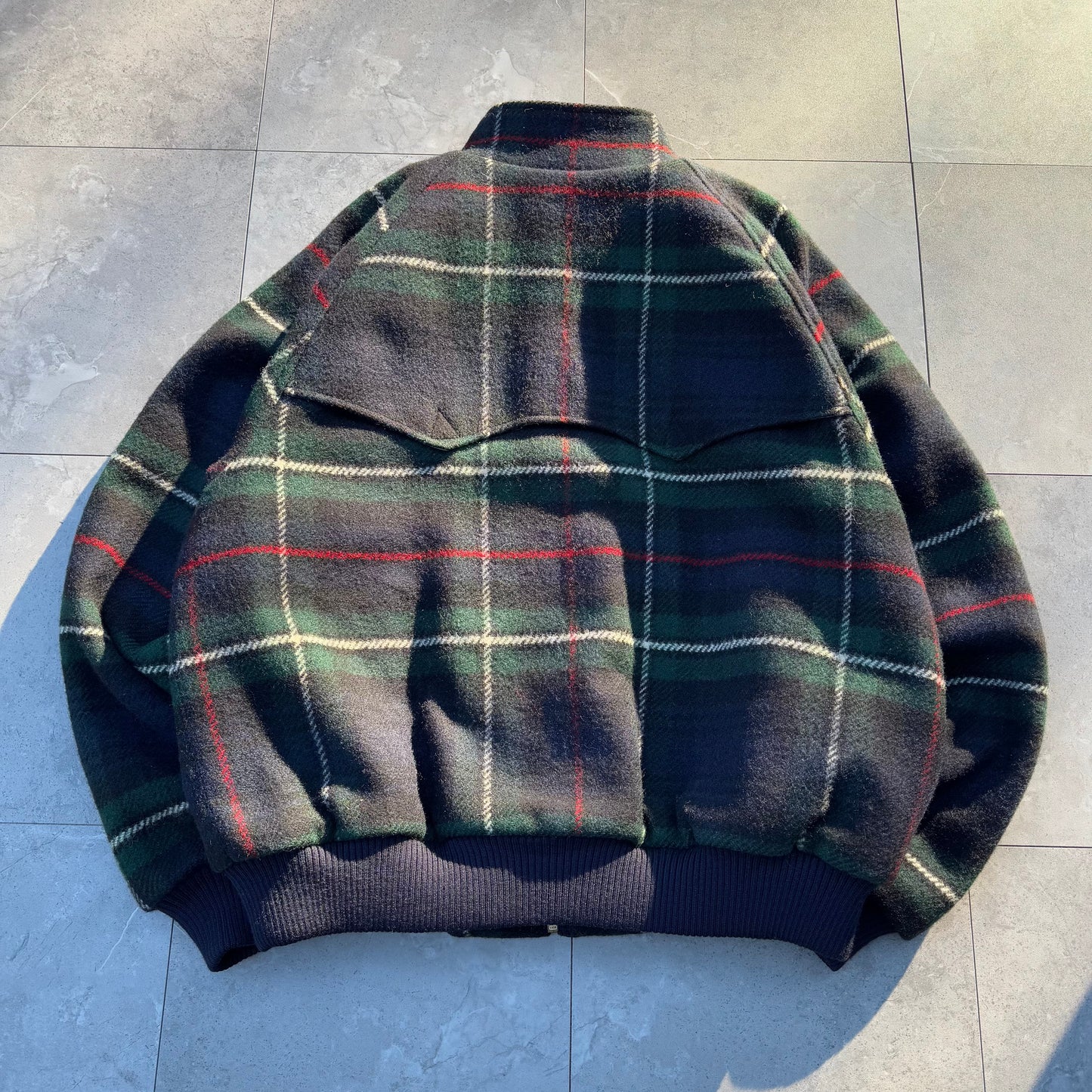 90s Ralph Lauren Checkered Wool Harrington Jacket KiiChain Clothing