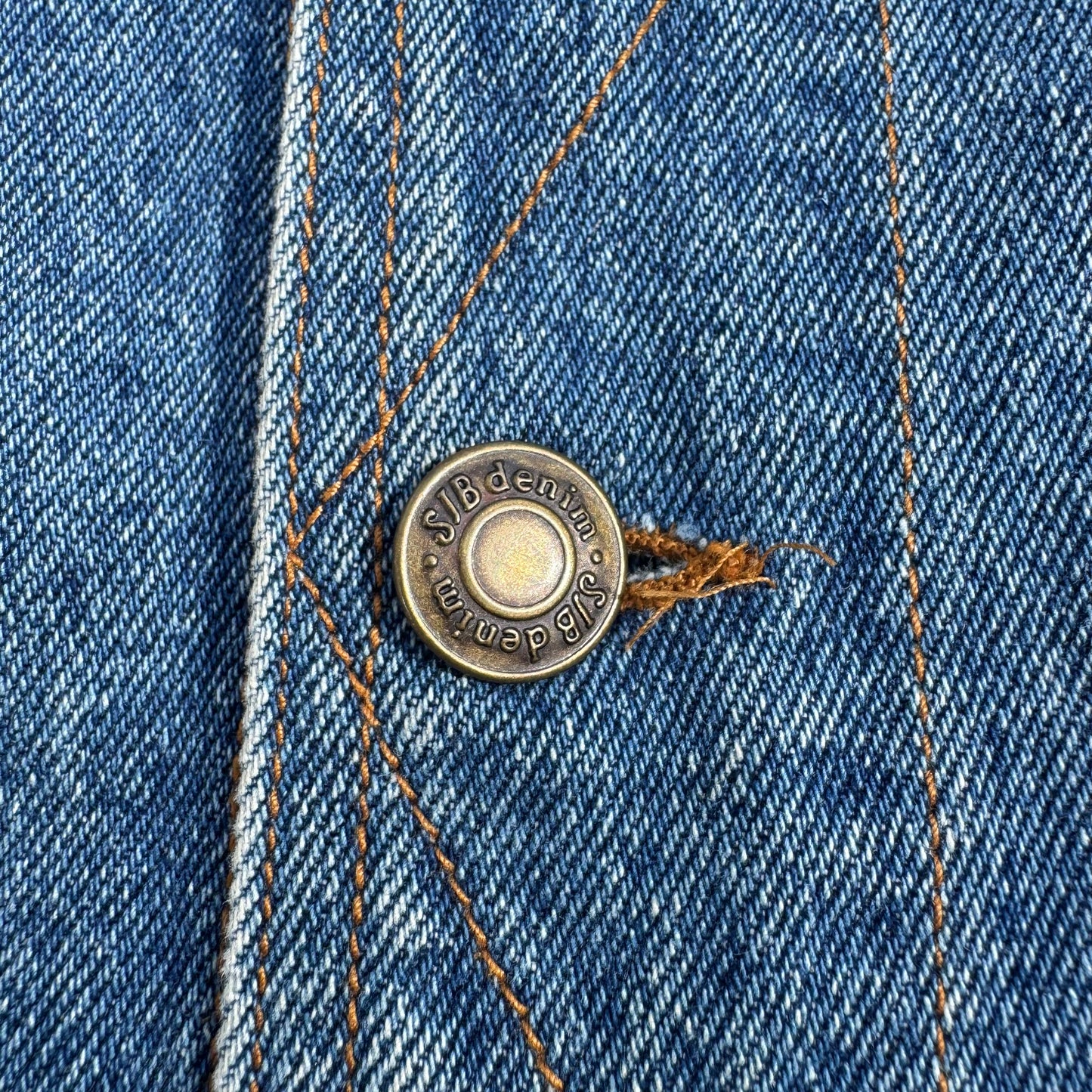 90s St. John's Bay Leather Collar Denim Jacket