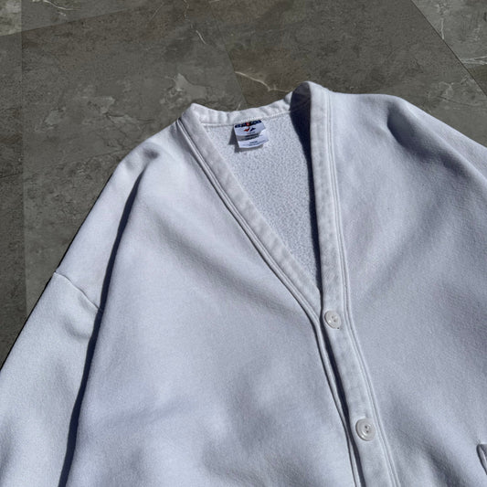 90s-00s Jerzees Made in USA White Sweat Cardigan KiiChain Clothing