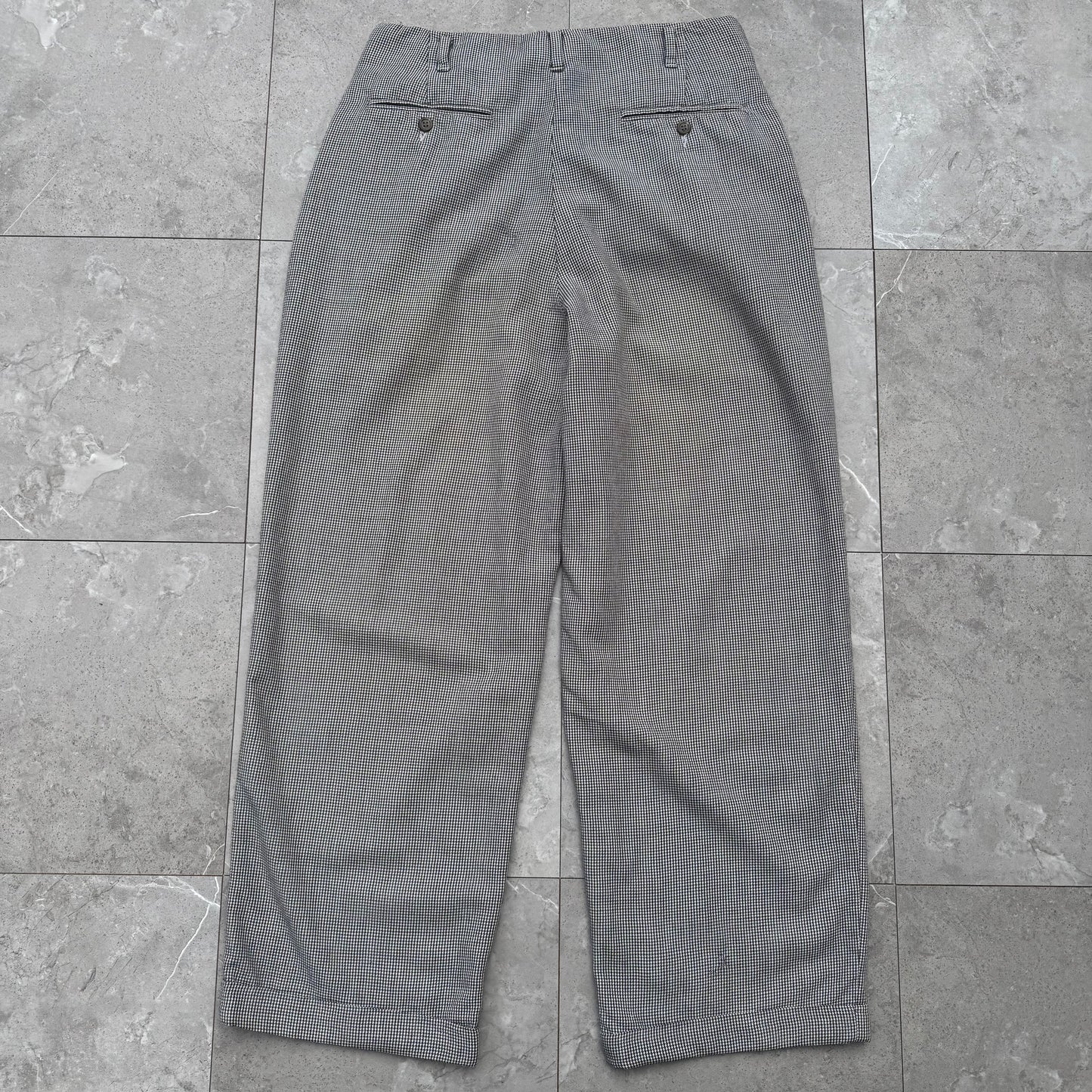 80s-90s Polo by Ralph Lauren Made in USA Houndstooth Pleated Slacks