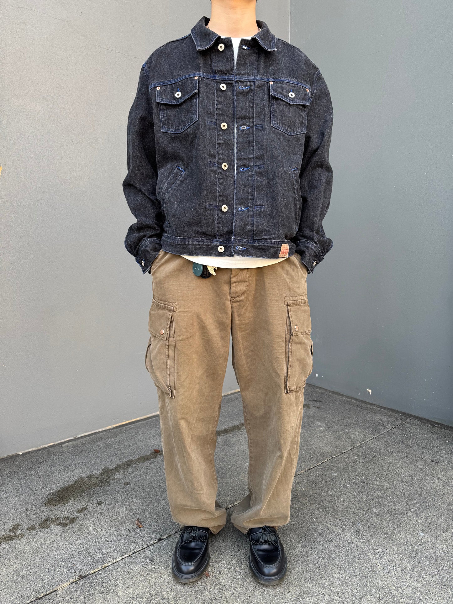 90s Guess Made in USA Black Denim Jacket KiiChain Clothing