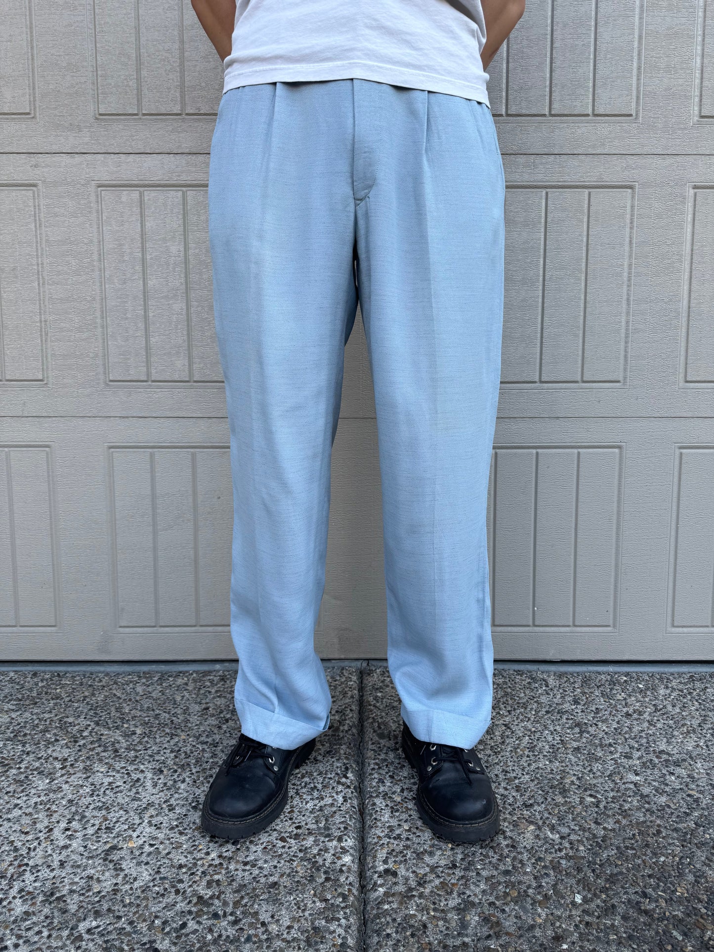 40s Unknown Light Blue Gabardine Slacks KiiChain Clothing