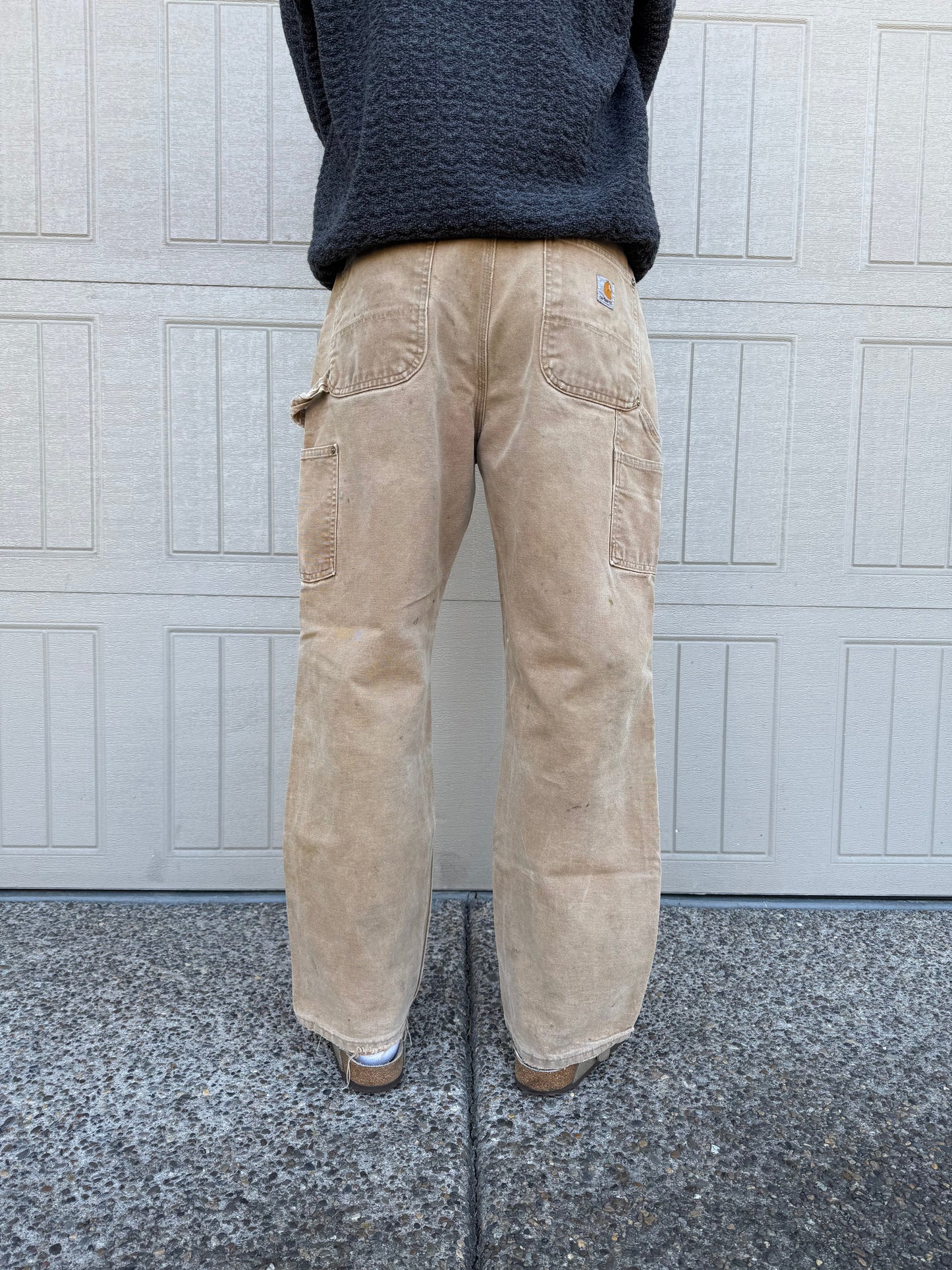 90s Carhartt Made in USA Beige Double Knee Work Pants 34x30 KiiChain Clothing