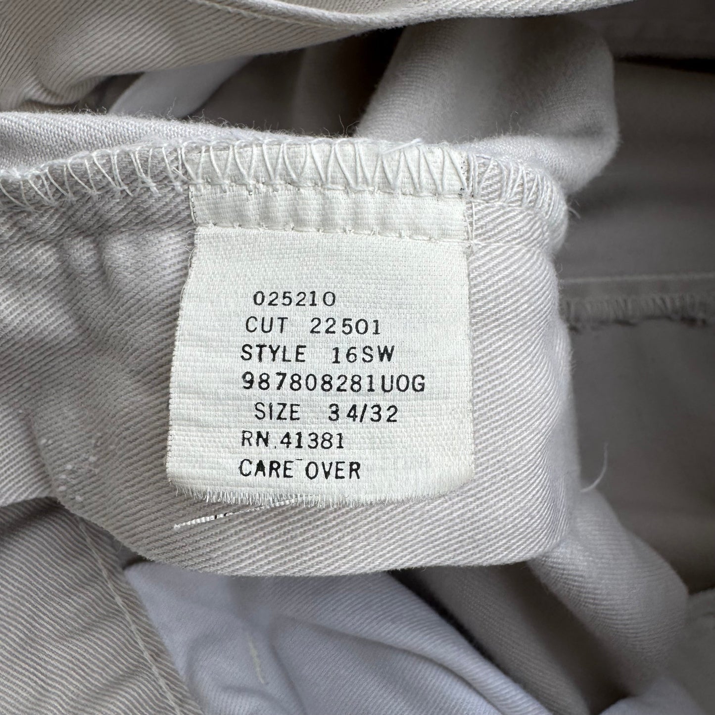 80s-90s Polo by Ralph Lauren Made in USA Cream/White Pleated Chino Pants 34x32 KiiChain Clothing