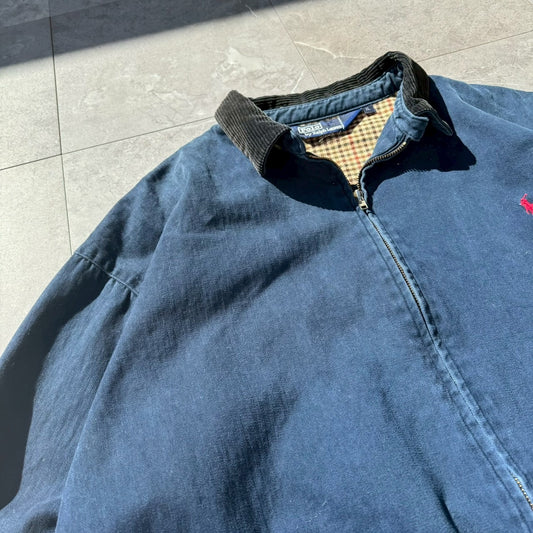 90s Ralph Lauren Navy Corduroy Collar Swing Top Jacket