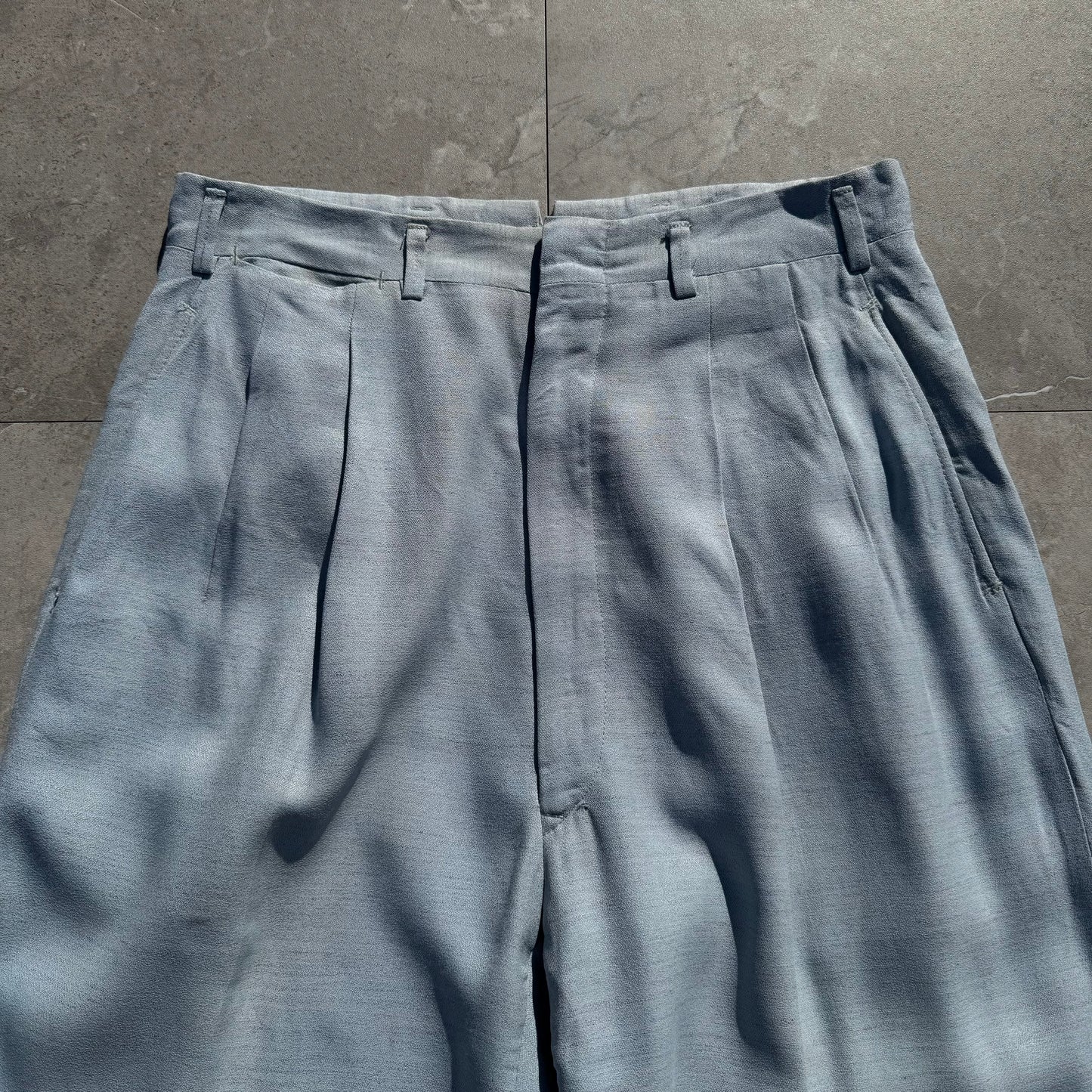 40s Unknown Light Blue Gabardine Slacks KiiChain Clothing