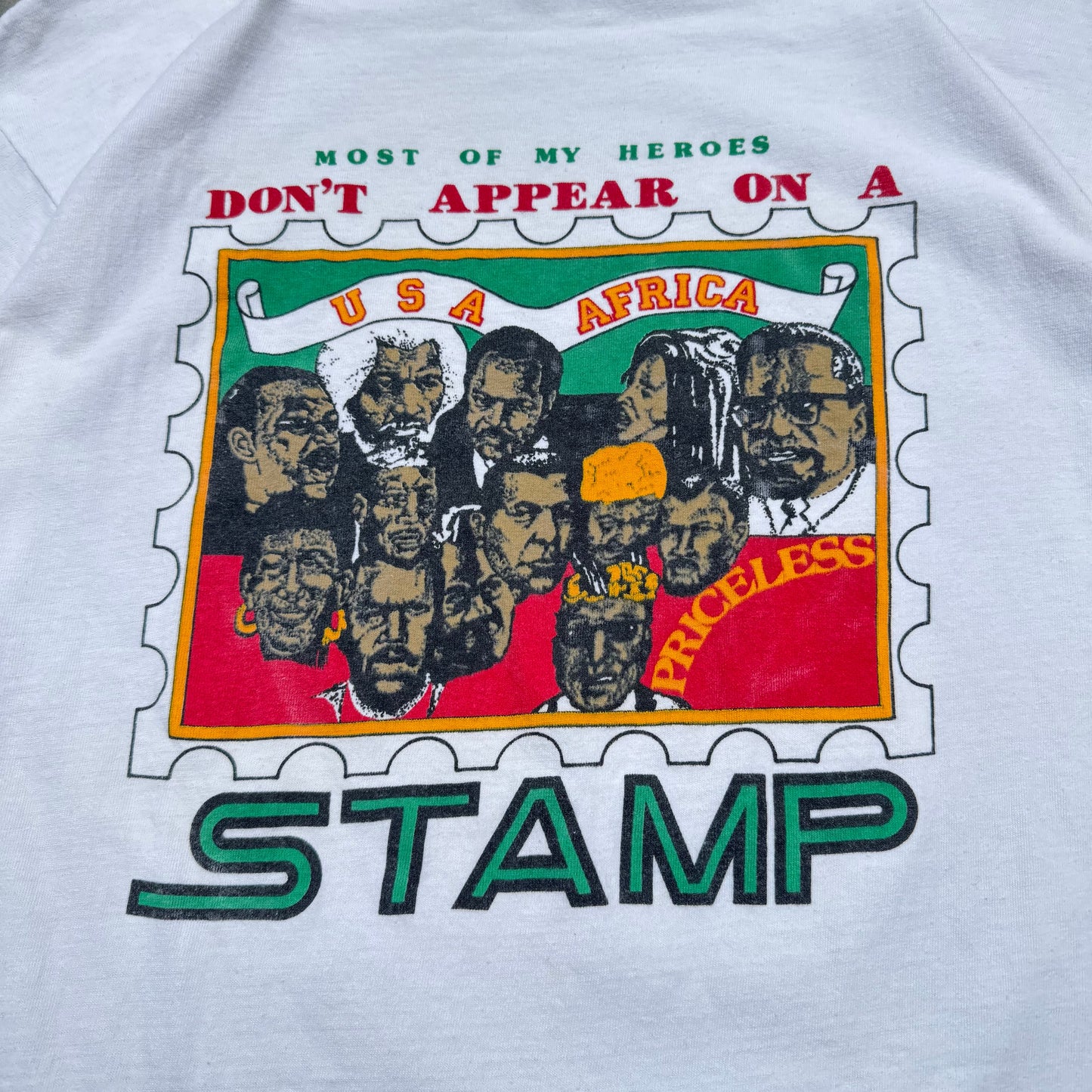80s-90s Unknown USA Africa Stamp Single Stitch Tee KiiChain Clothing