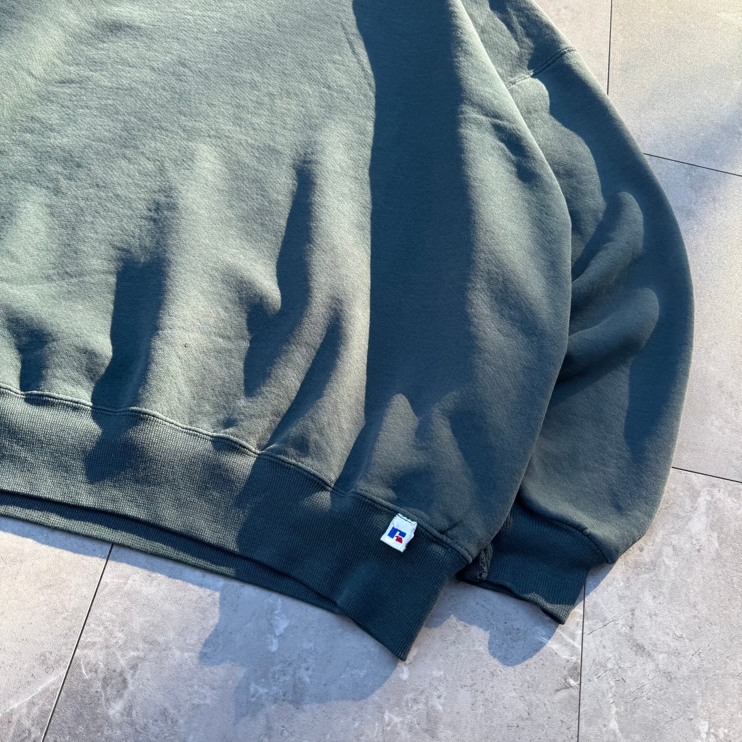 90s Russell Athletic Made in USA Green/Grey Blank Sweatshirt