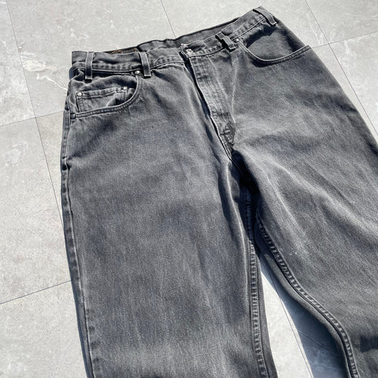 90s Levi's 545 Orange Tab Made in USA Black Denim 36x34 KiiChain Clothing