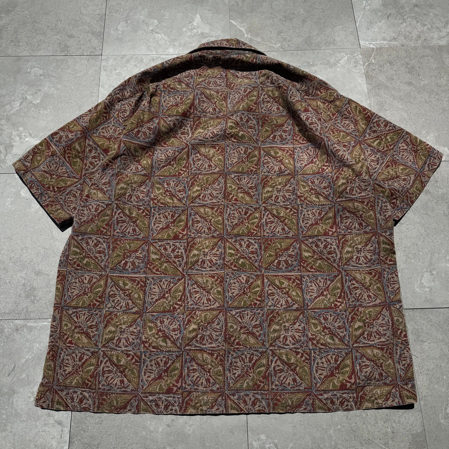90s-00s Ralph Lauren Caldwell Bird Graphic Paisley Cotton Short Sleeve Shirt KiiChain Clothing