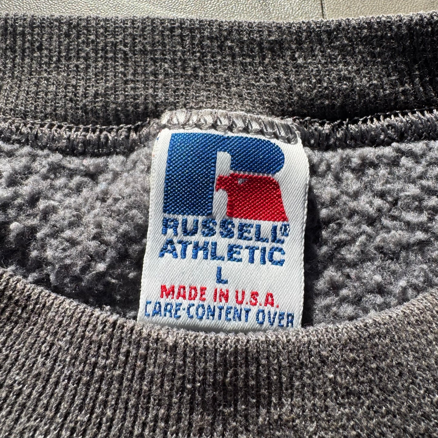 90s Russell Athletic Made in USA Blank Faded Gray Sweatshirt