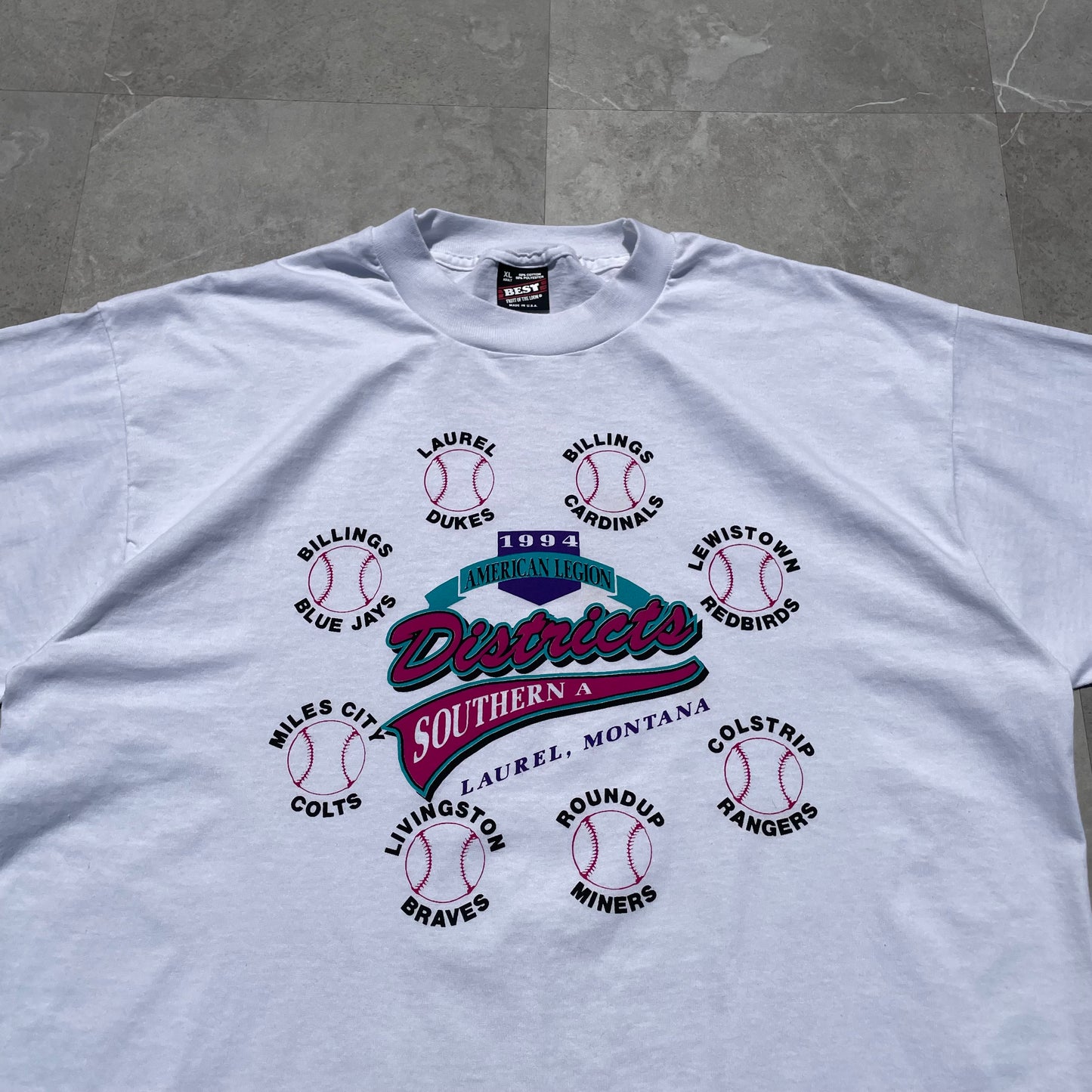 90s Fruit of the Loom 1994 American Legion Districts Made in USA Single Stitch T-Shirt