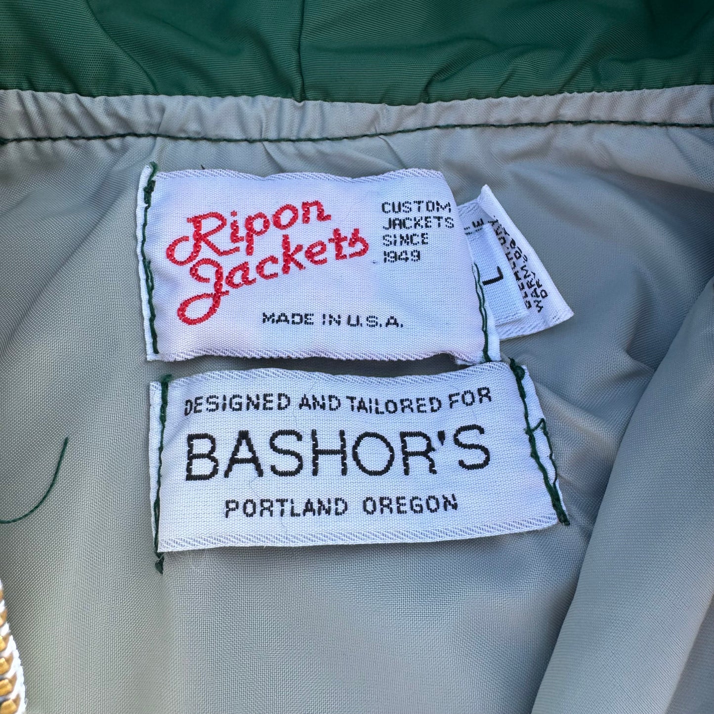 70s Ripon Jackets Made in USA Green Hooded Anorak Jacket KiiChain Clothing