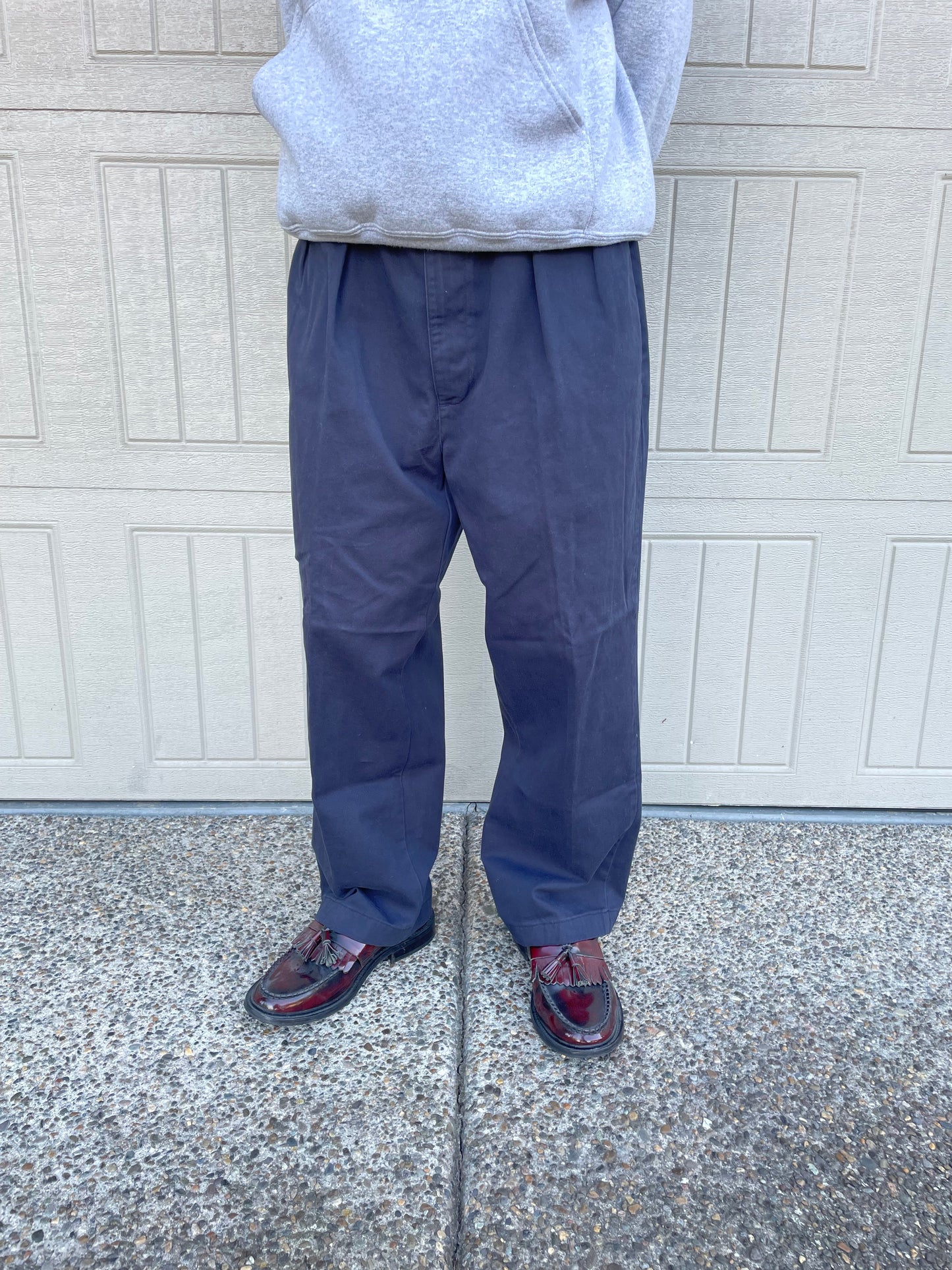 90s-00s Ralph Lauren “Andrew Pant” Two-Tuck Pleated Navy Chino Pants 34x30 KiiChain Clothing