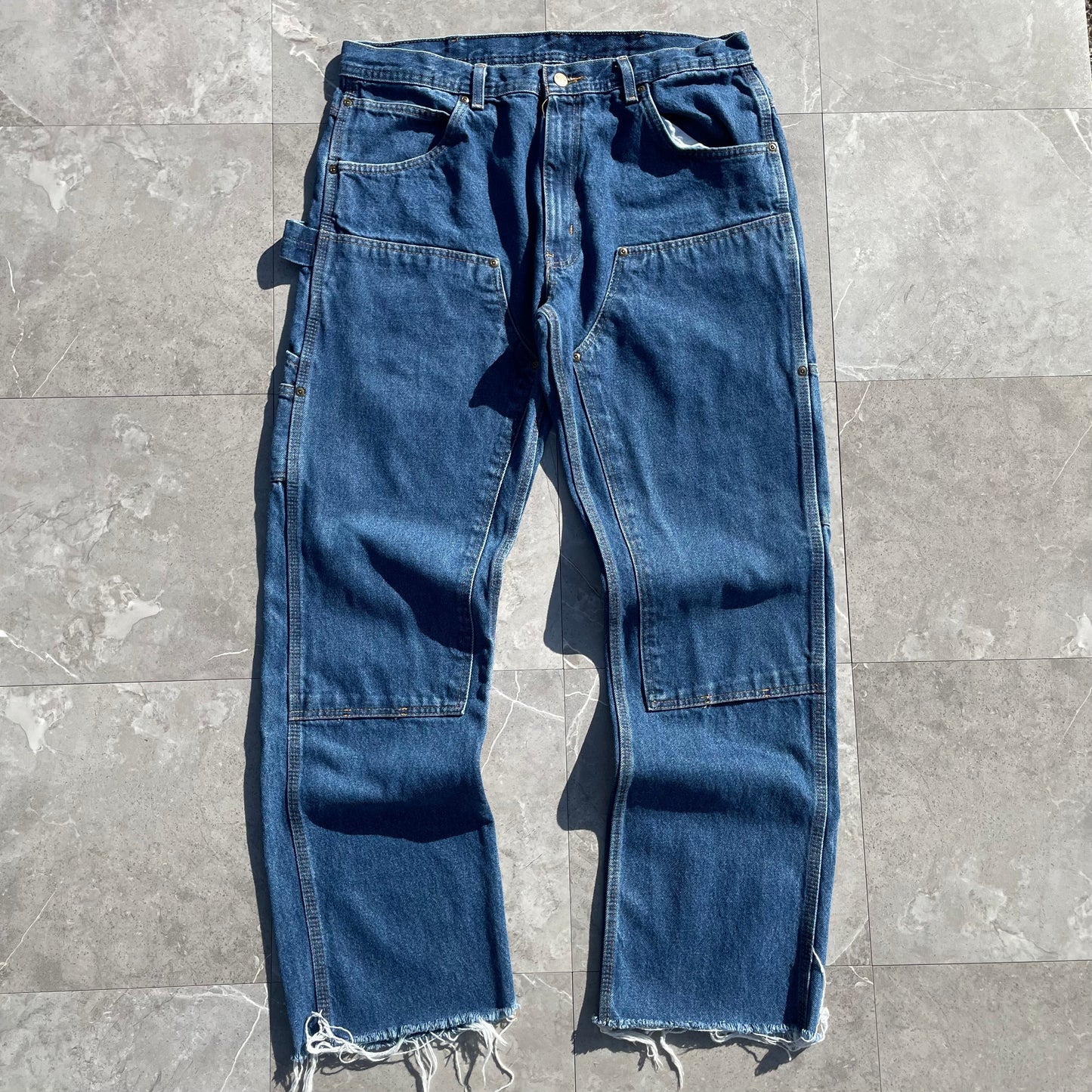 90s-00s KEY Double Knee Denim Work Pants 36x34 KiiChain Clothing