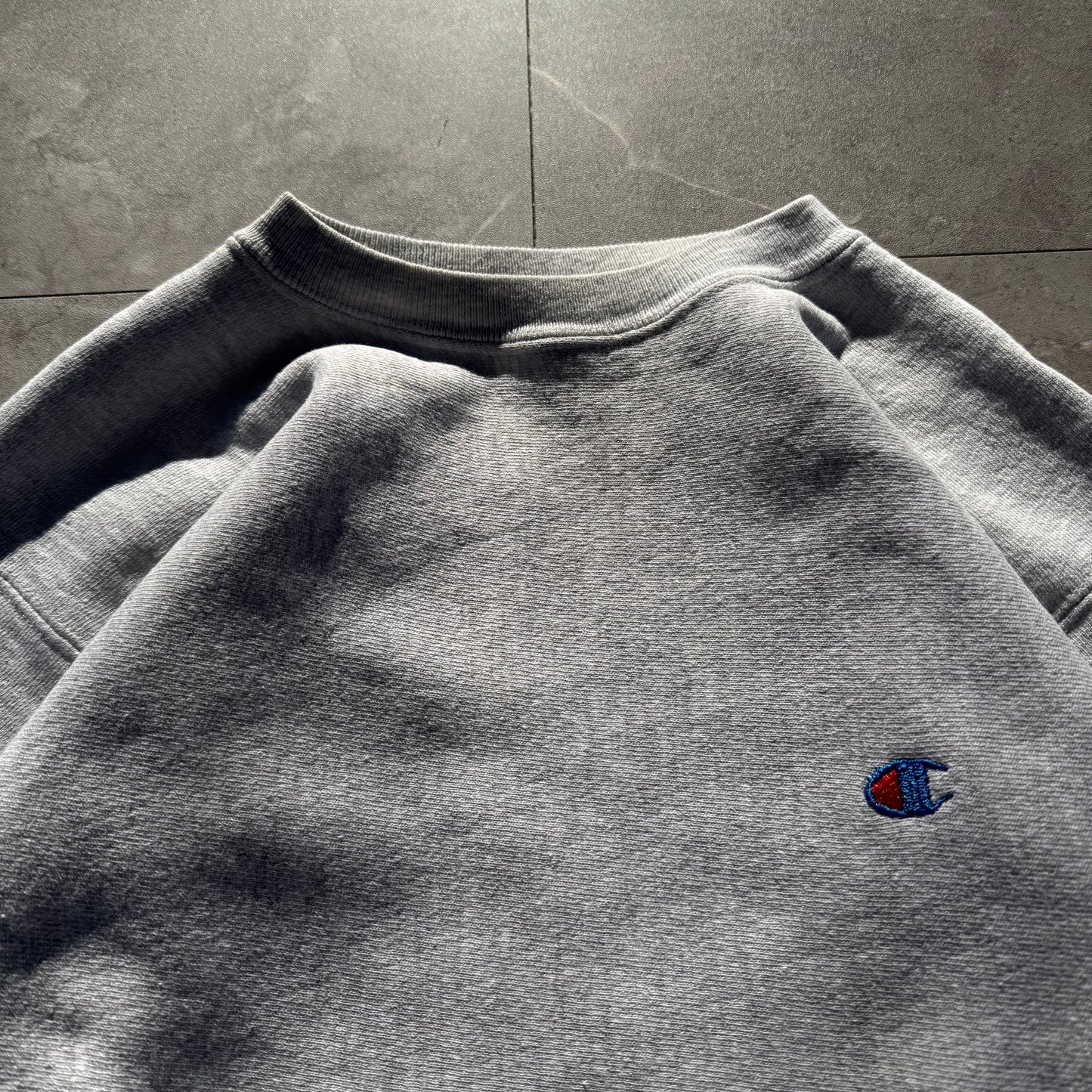 90s Champion Reverse Weave Made in USA Navy Logo Sweatshirt