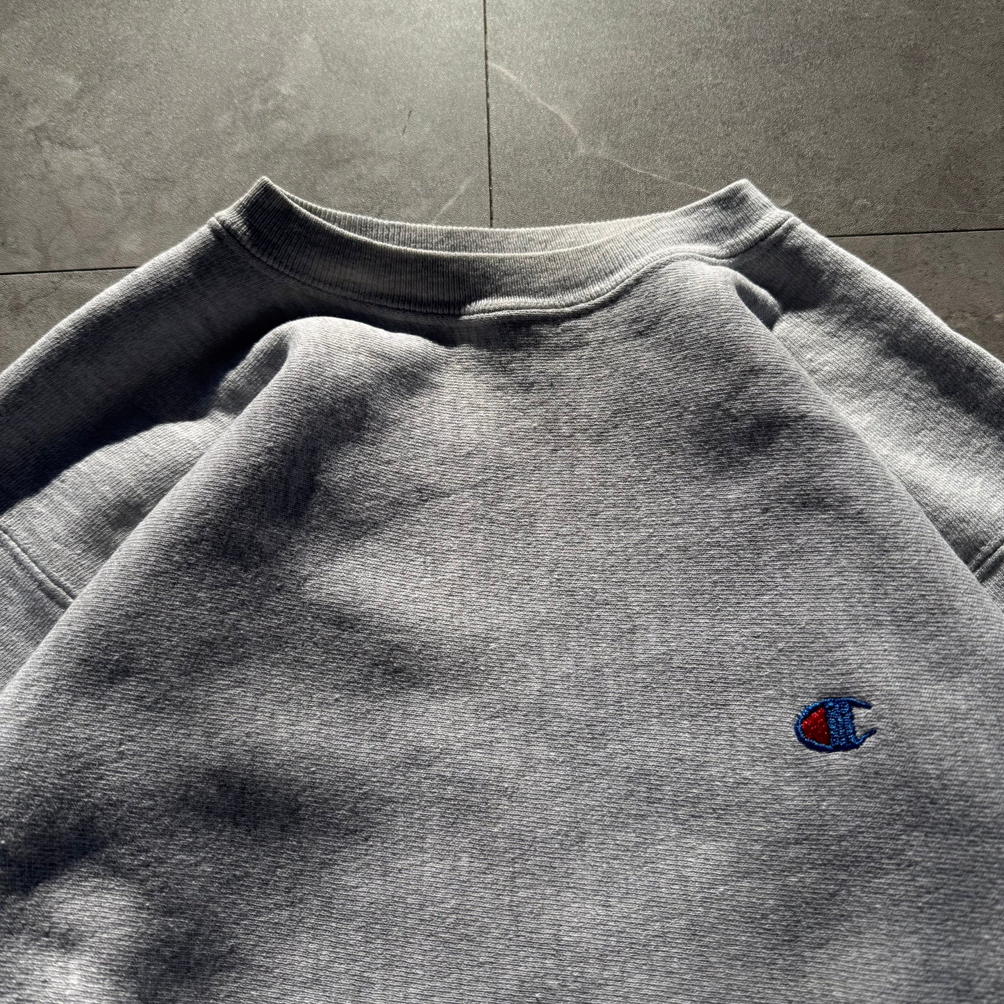 90s Champion Reverse Weave Made in USA Navy Logo Sweatshirt KiiChain Clothing