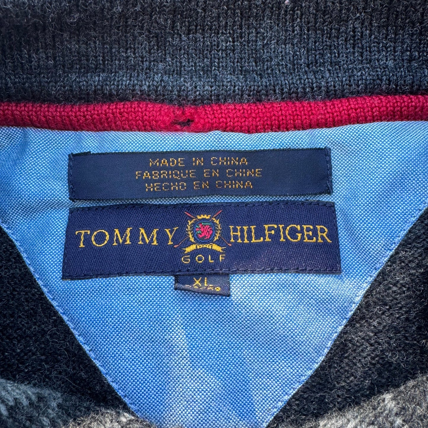 90s Tommy Hilfiger Wool-Blend Design Knit Polo KiiChain Clothing