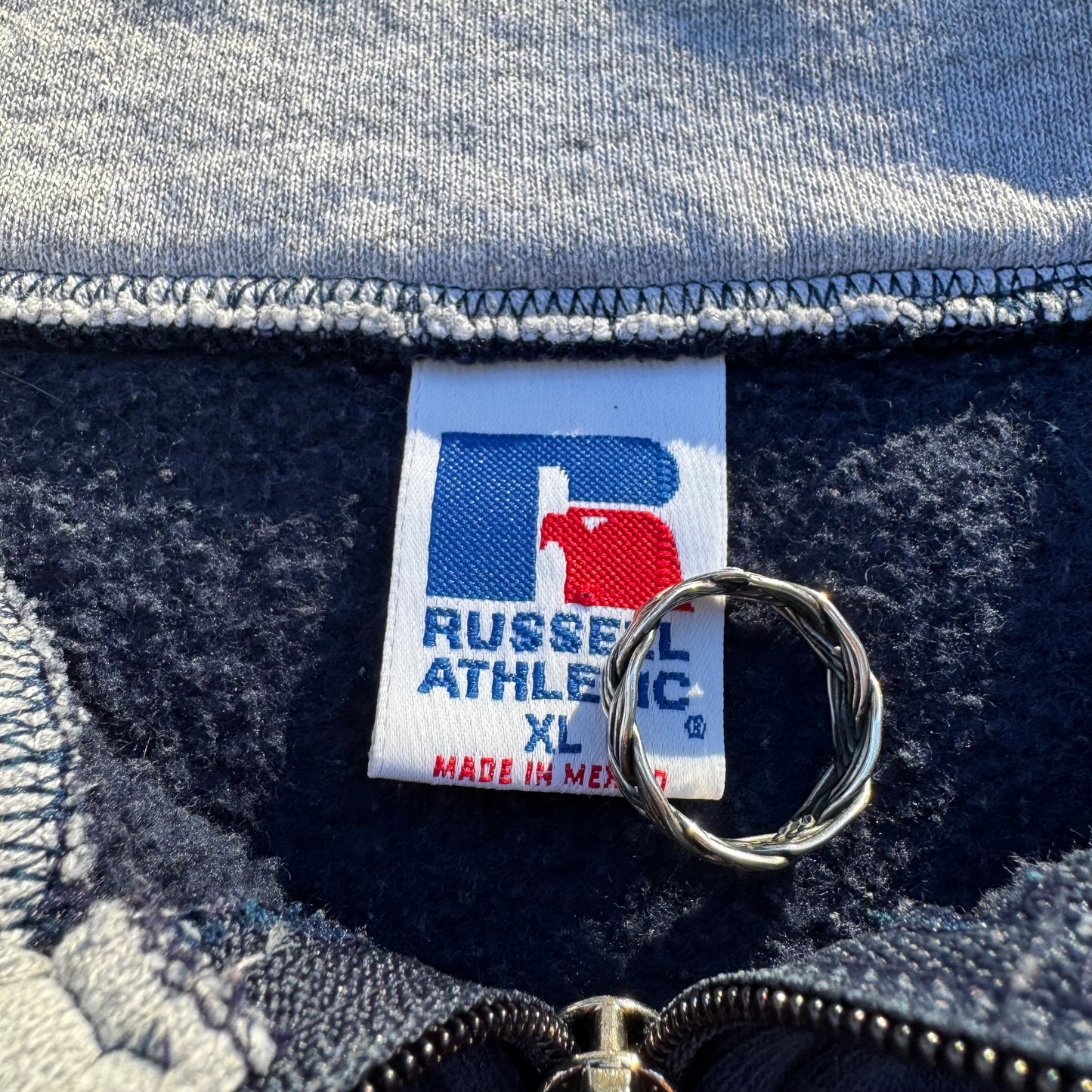 90s Russell Athletic Navy Zip-Up Sweatshirt Jacket