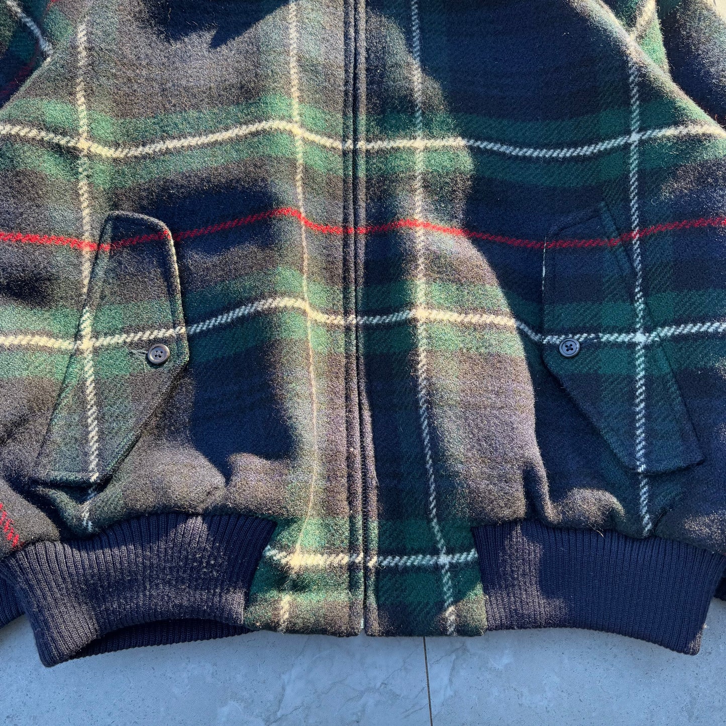 90s Ralph Lauren Checkered Wool Harrington Jacket KiiChain Clothing