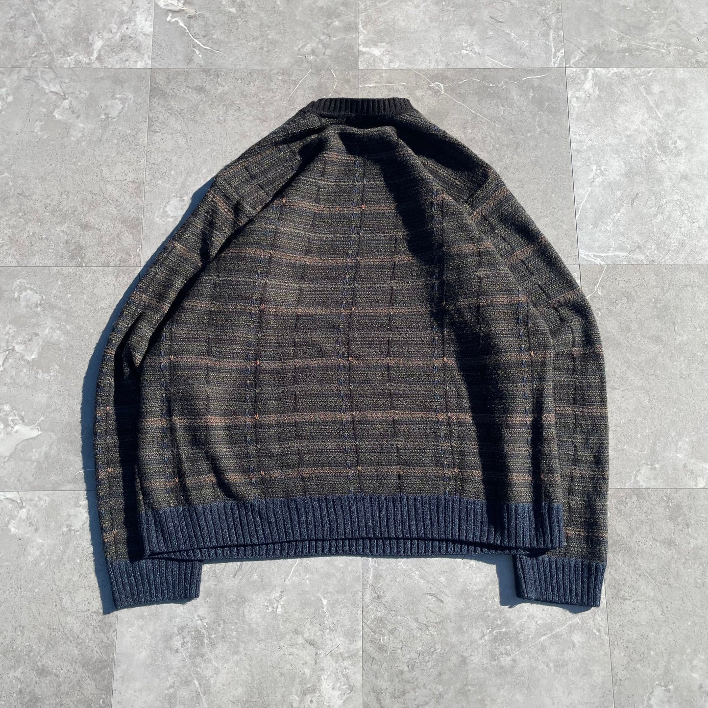 90s-00s Arrow Block Pattern Acrylic Design Knit KiiChain Clothing