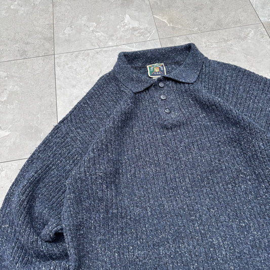 80s-90s Lake Harmony Made in USA Nep Knit Polo KiiChain Clothing